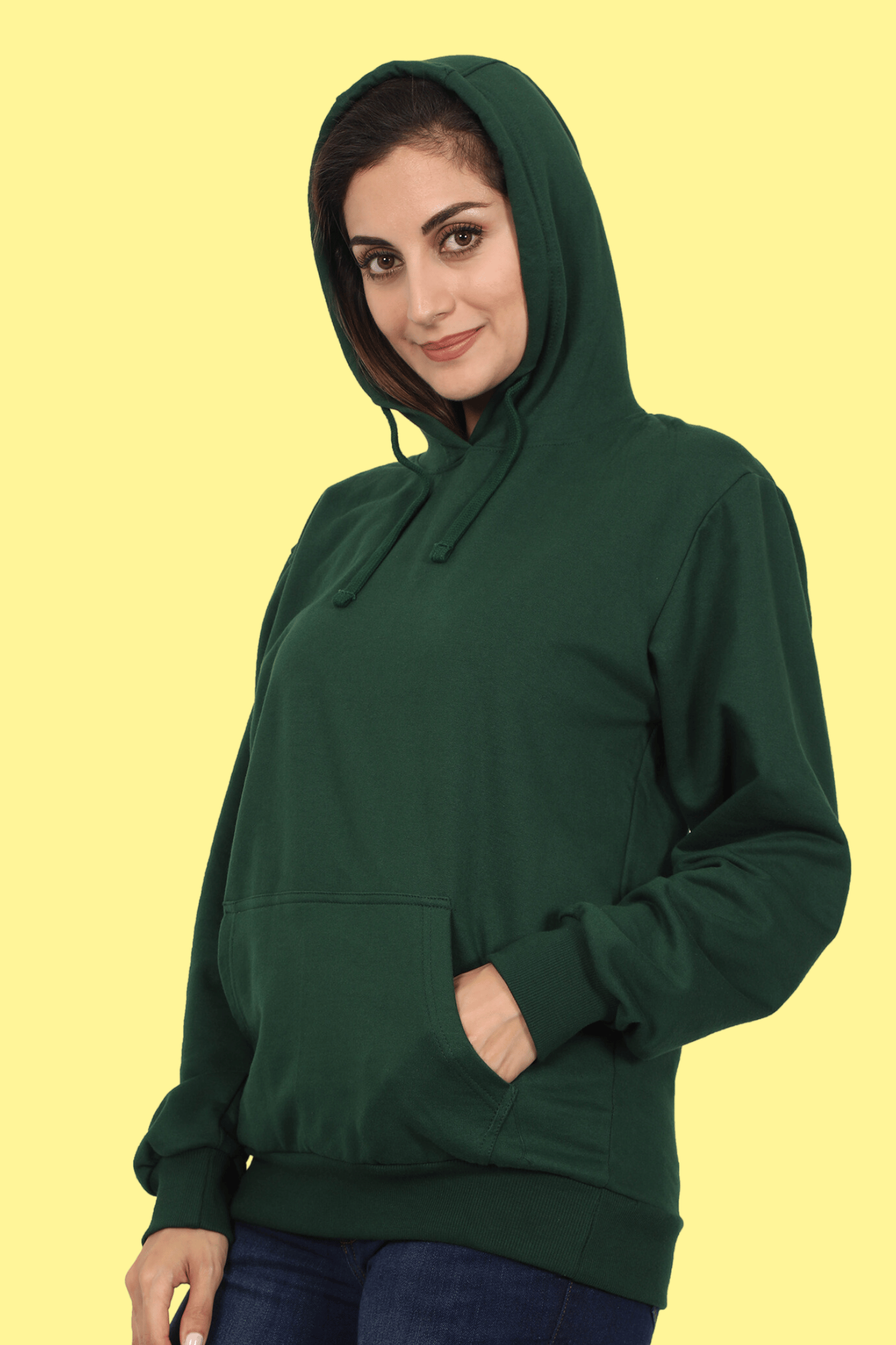 green hooded sweatshirt for women