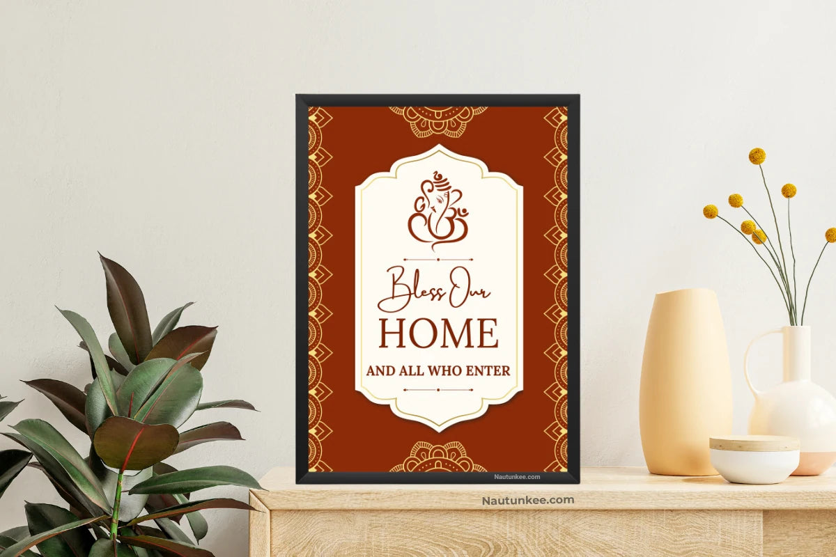 Ganesha Bless Our Home wall decor for Indian home decor
