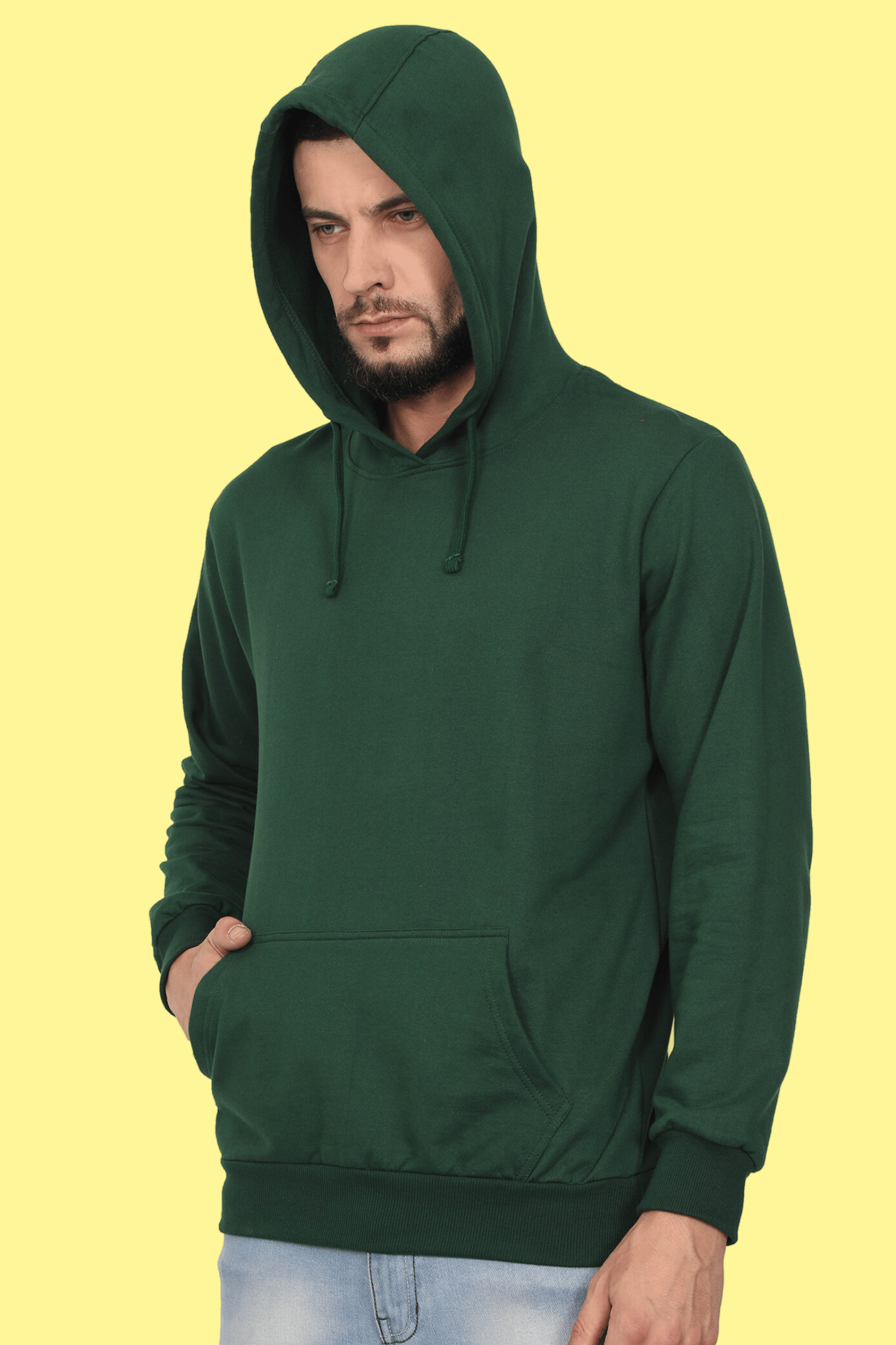 green hooded sweatshirt