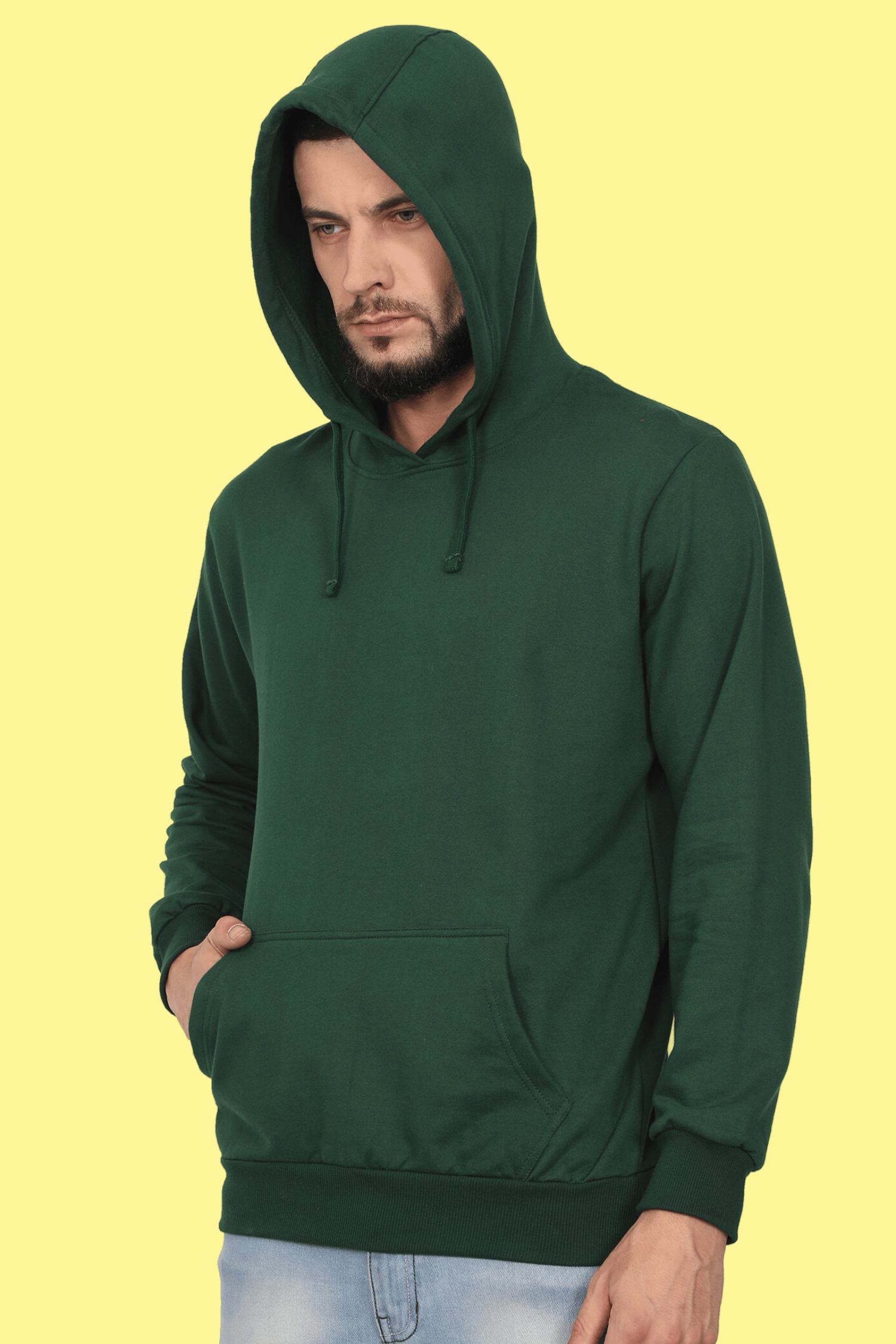Plain Green Hoodie For Men