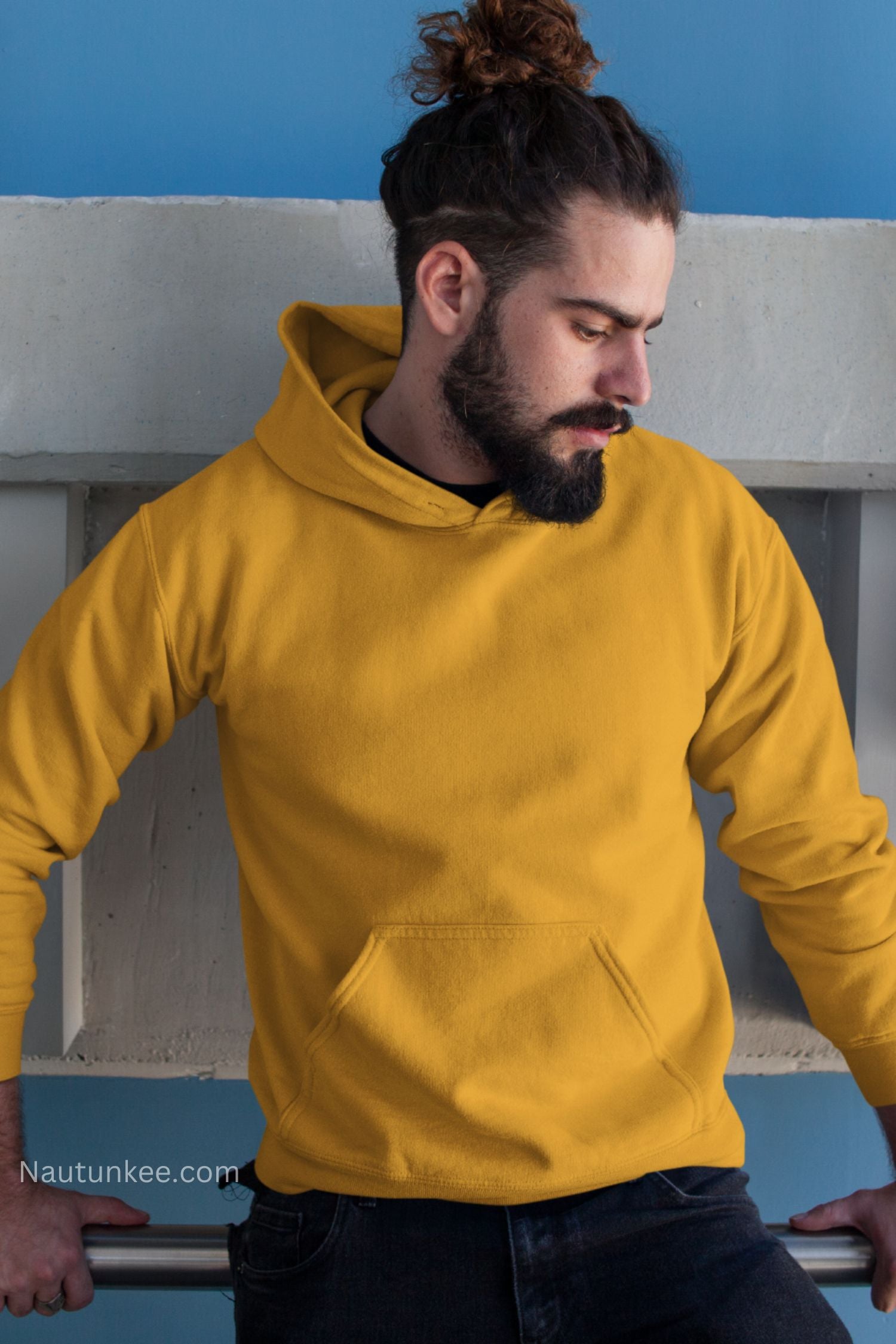 golden yellow hoodie for men