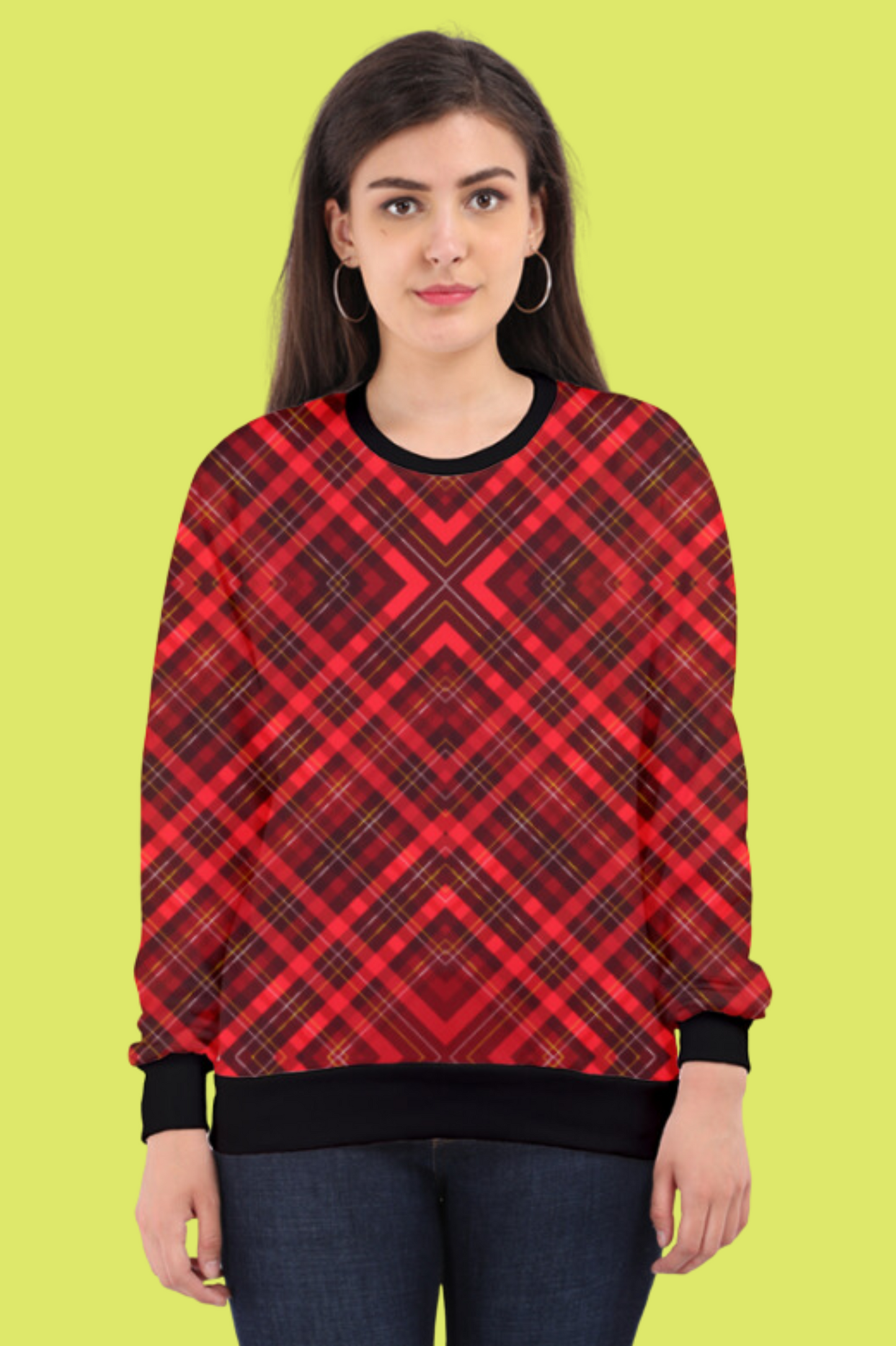 Christmas Plaid Pattern Women's Sweatshirt