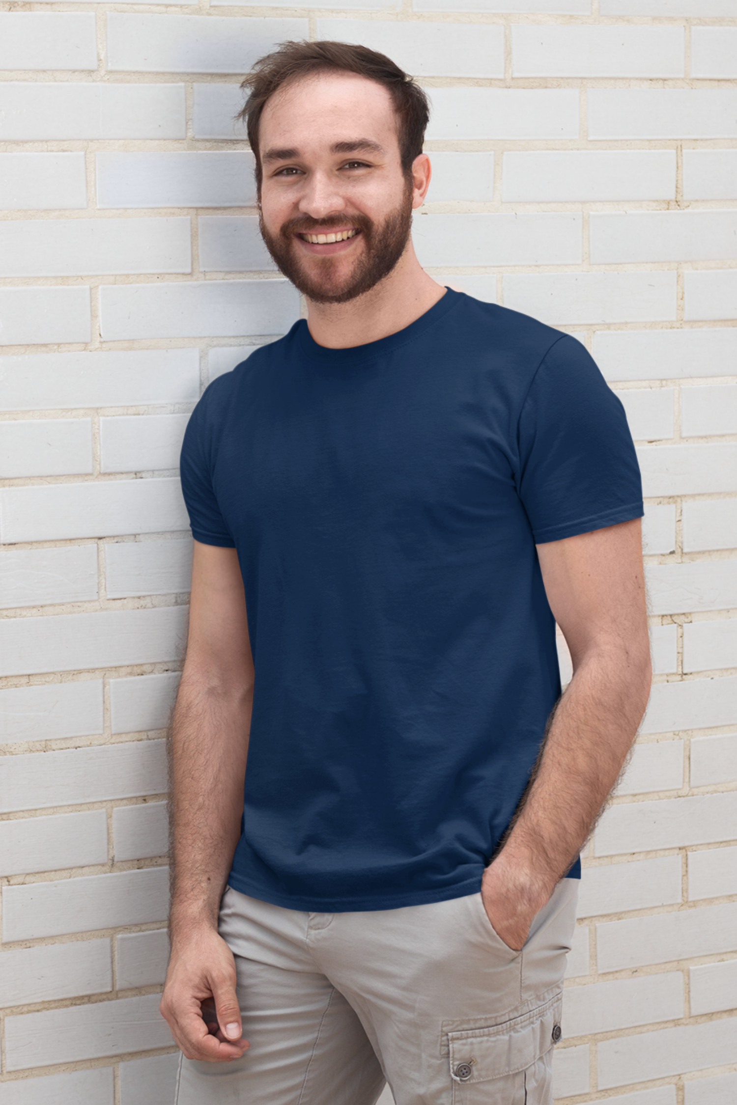 Navy Blue Round Neck T-Shirt - Men's Basics