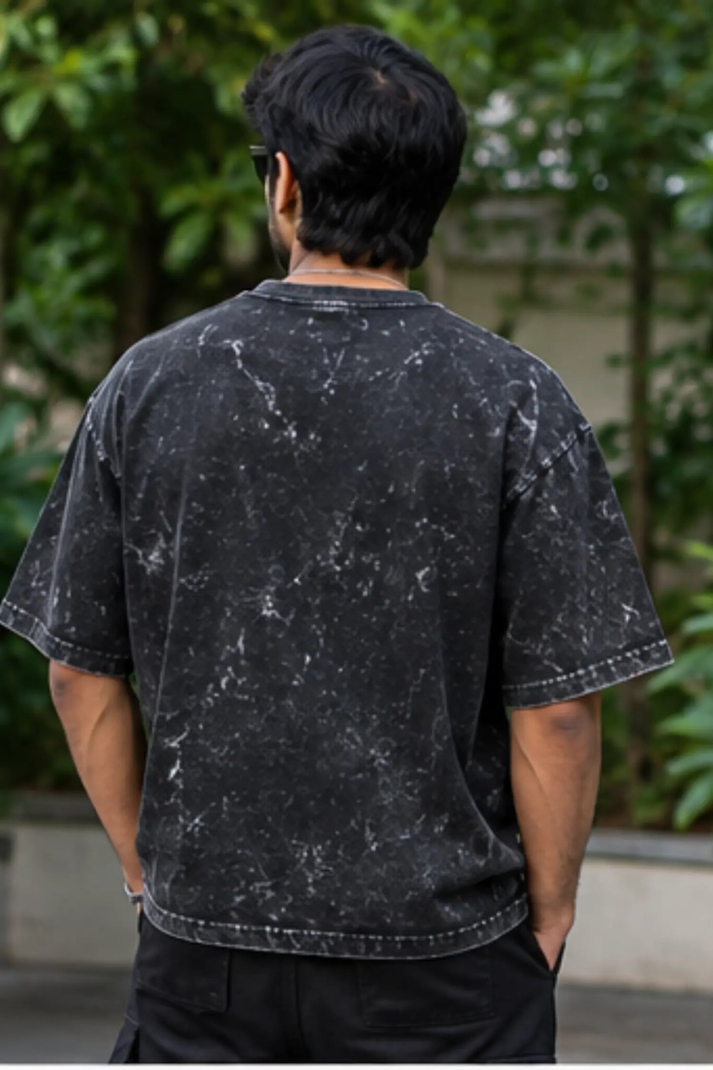 Black Unisex Acid Wash Oversized T-Shirt