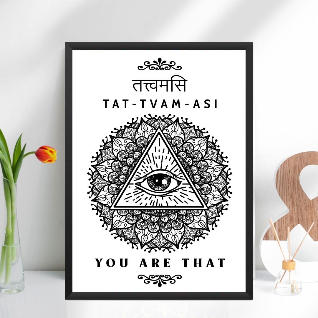 Tatvamasi poster, sanskrit quote poster, Spiritual Indian Art ,  Indian Home Decor, 