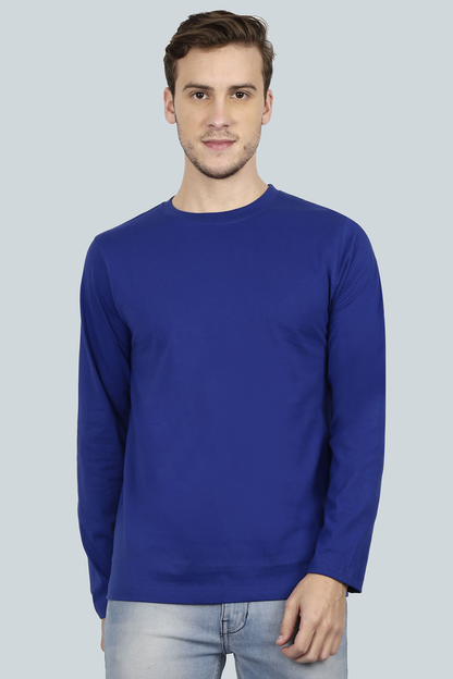 Plain Royal Blue - Men Full Sleeve Round Neck T-Shirt
