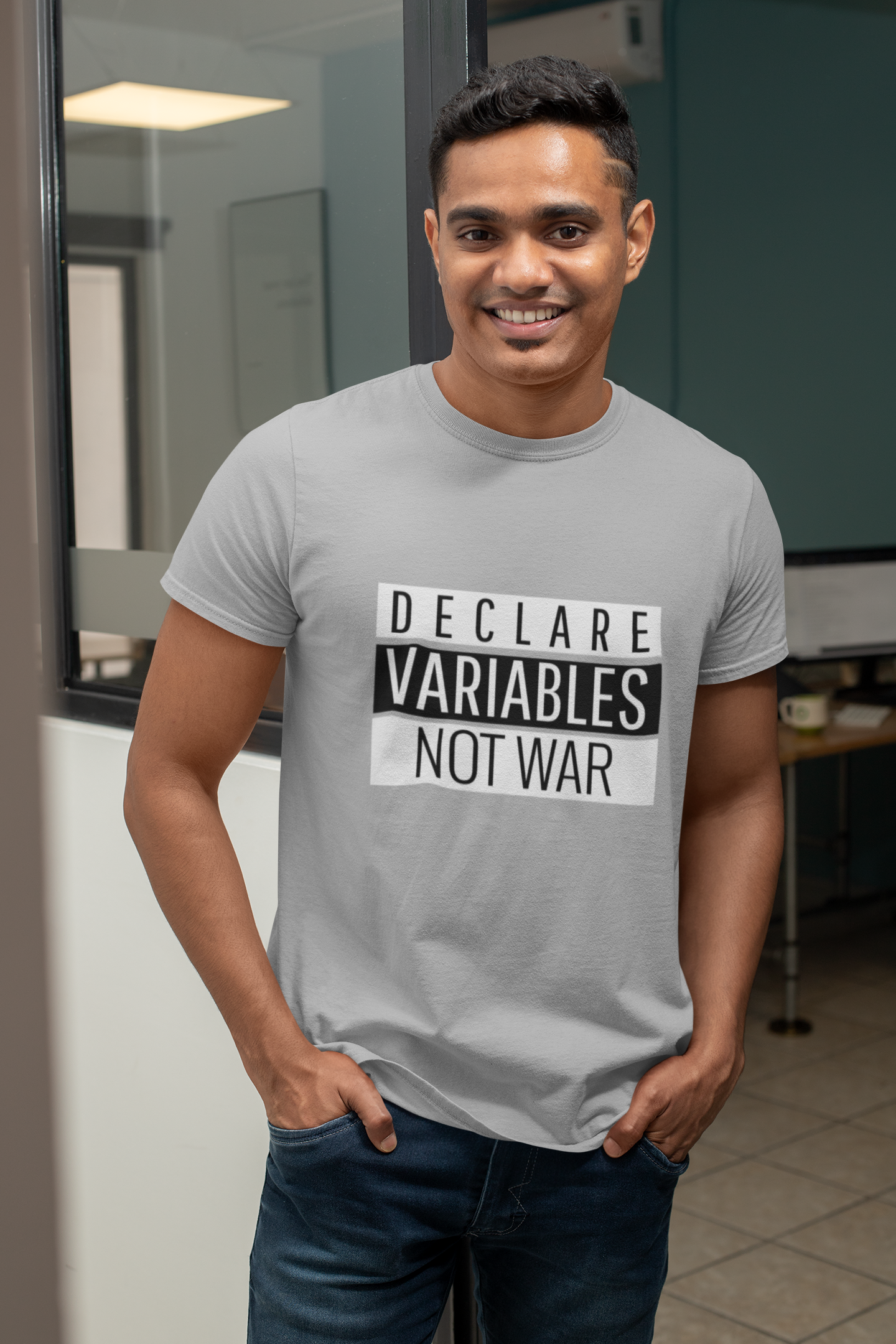 Declare Variables Not War | Men Half Sleeve Round Neck T-Shirt