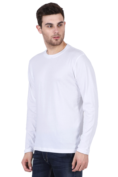 Plain White - Men Full Sleeve Round Neck T-Shirt