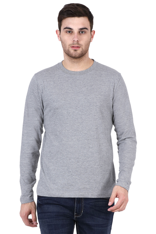 melange grey full sleeves t-shirt online in India - nautunkee.com