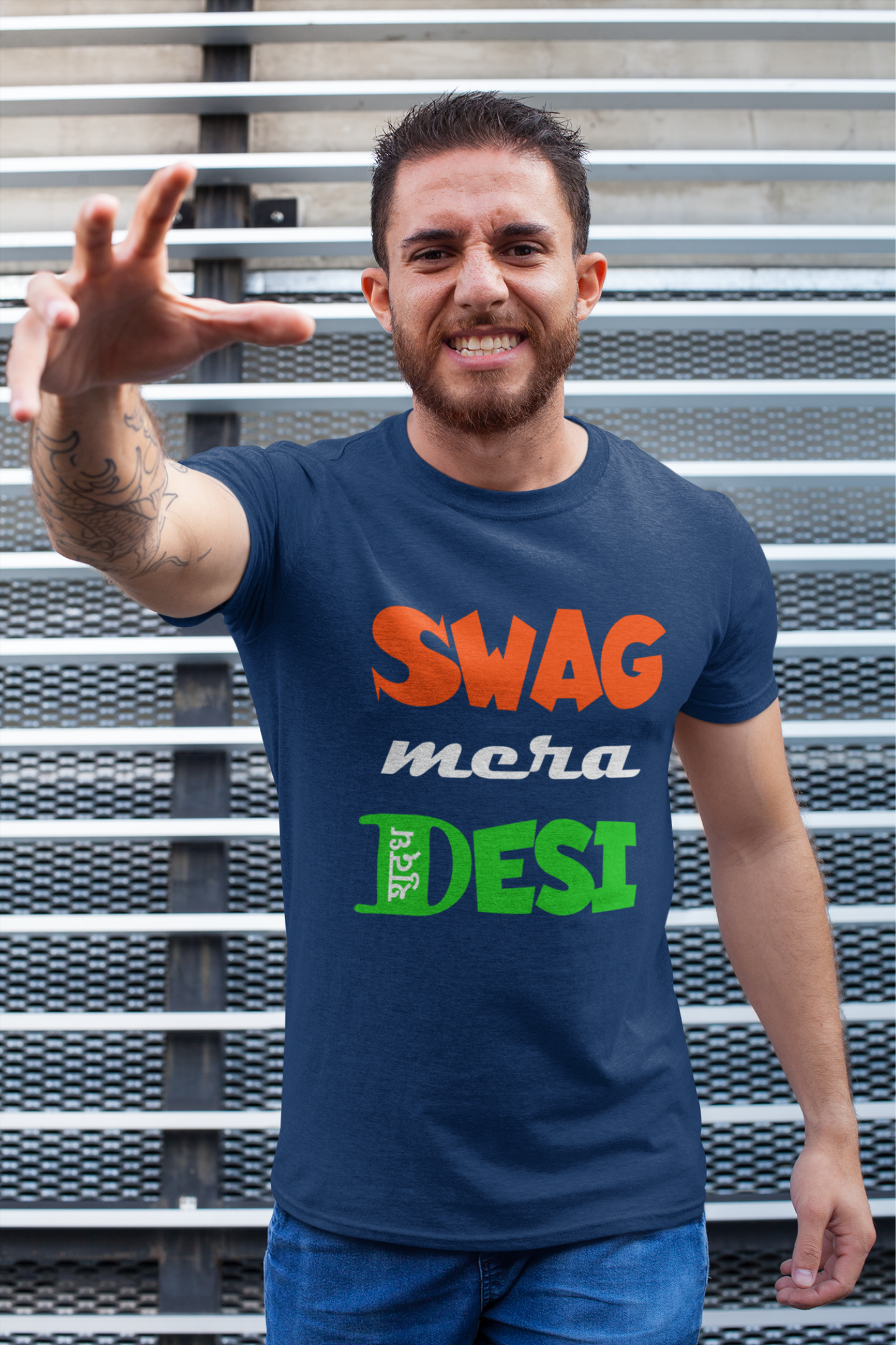 Swag Mera Shudh Desi | Men Half Sleeve Round Neck T-Shirt