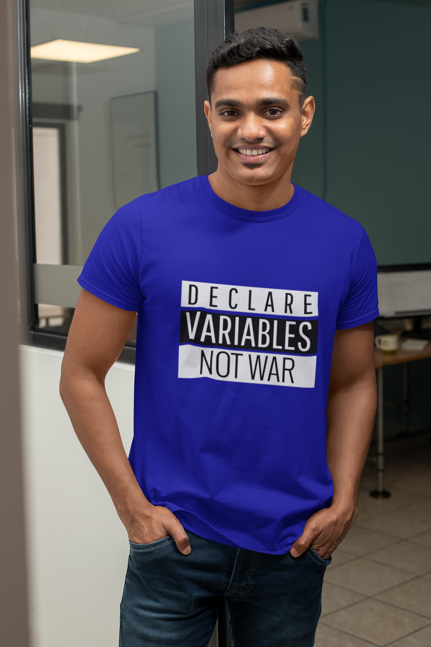 Declare Variables Not War | Men Half Sleeve Round Neck T-Shirt