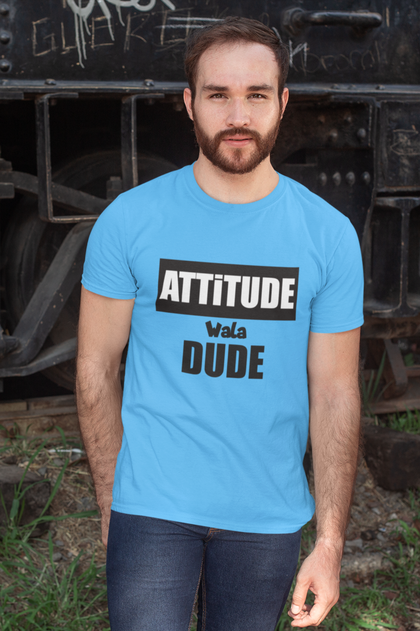 Attitude Wala Dude | Men Half Sleeve Round Neck T-Shirt