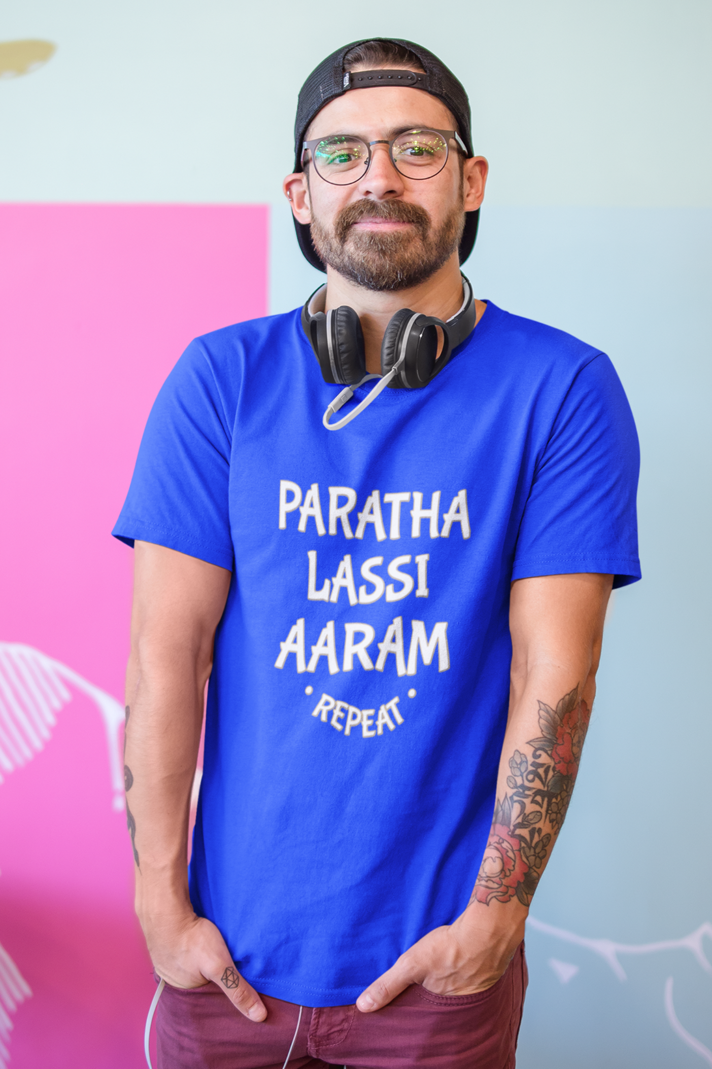 Paratha Lassi Aaram Repeat | Punjabi T-Shirt For Men