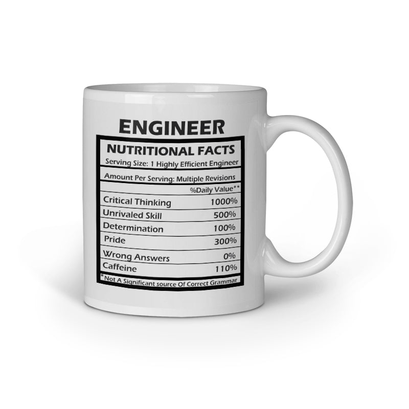 Engineer Facts Printed Coffee Mug - White (11oz/330ml) - nautunkee