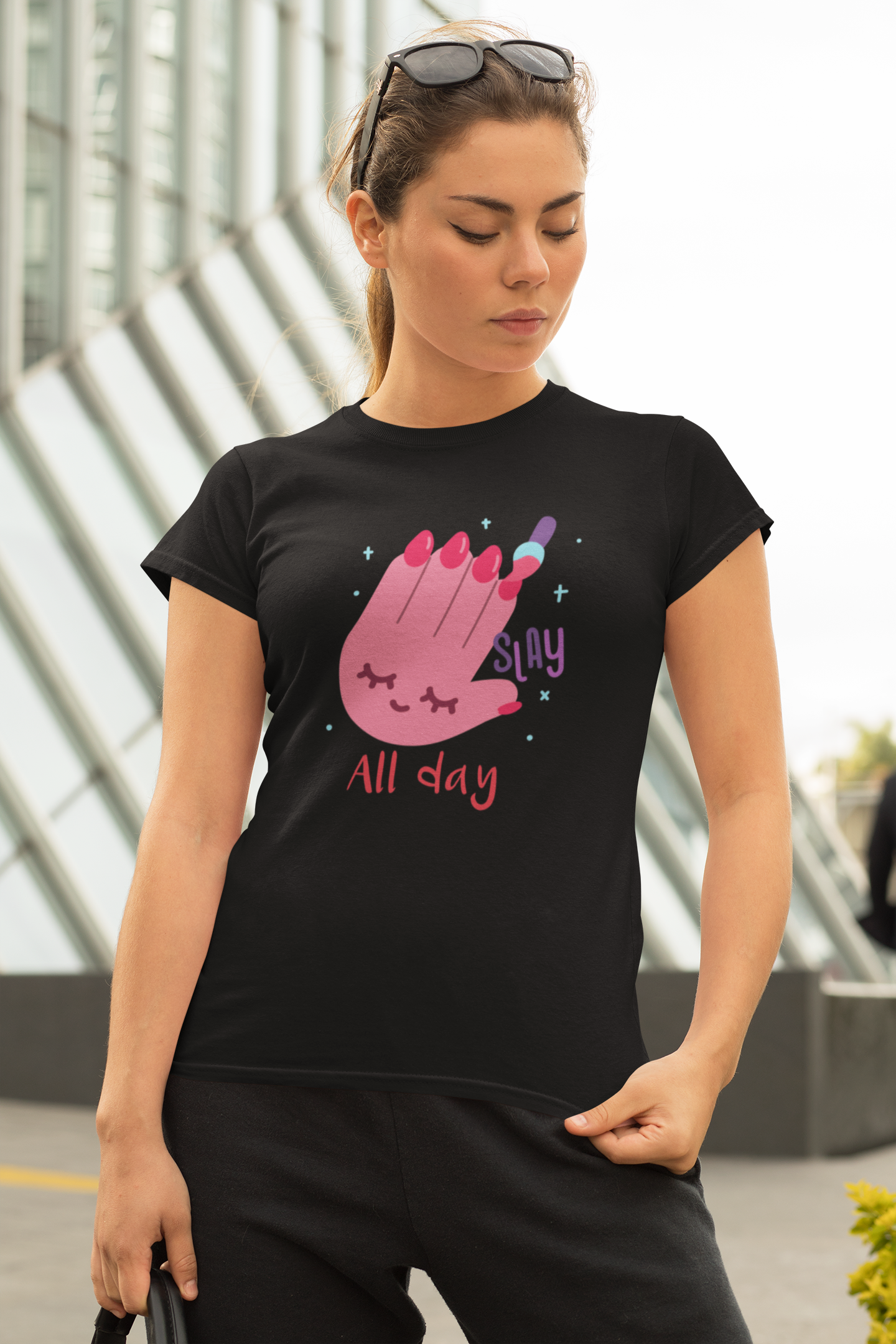 Slay All Day Cute T Shirt For Women