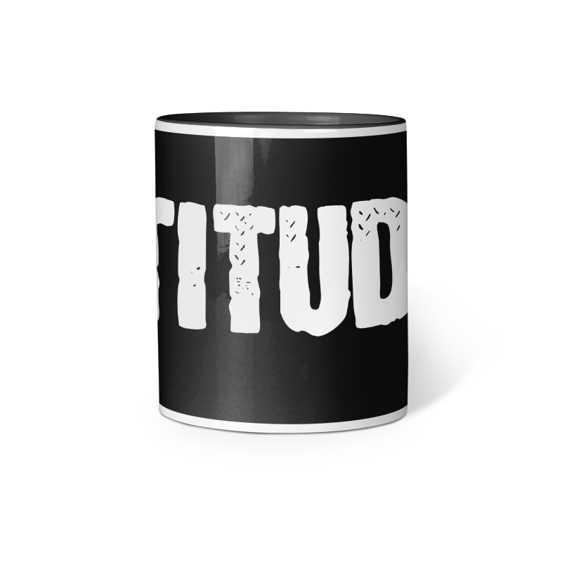 Attitude Printed Coffee Mug - Black (11oz/330ml) - nautunkee