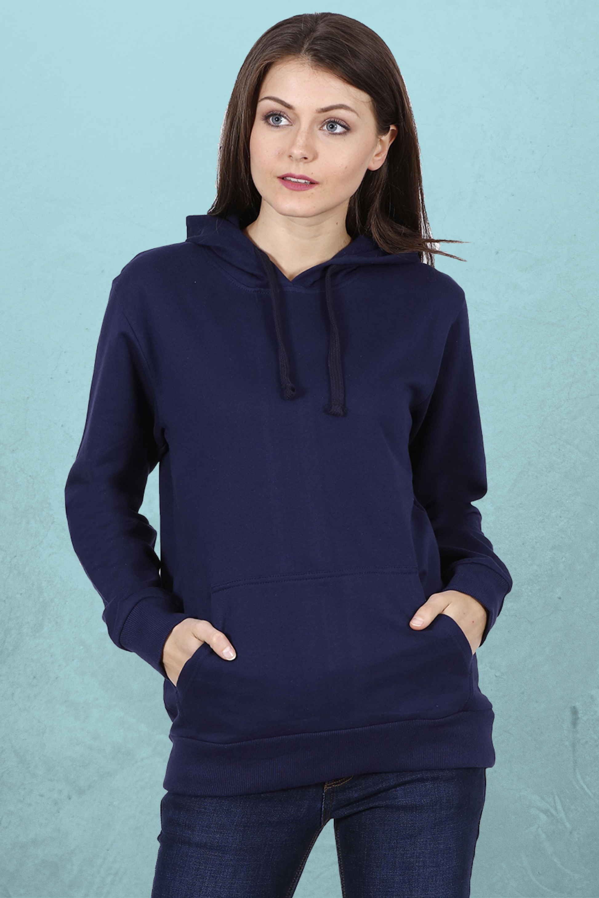 Womens navy blue zip top up sweatshirt