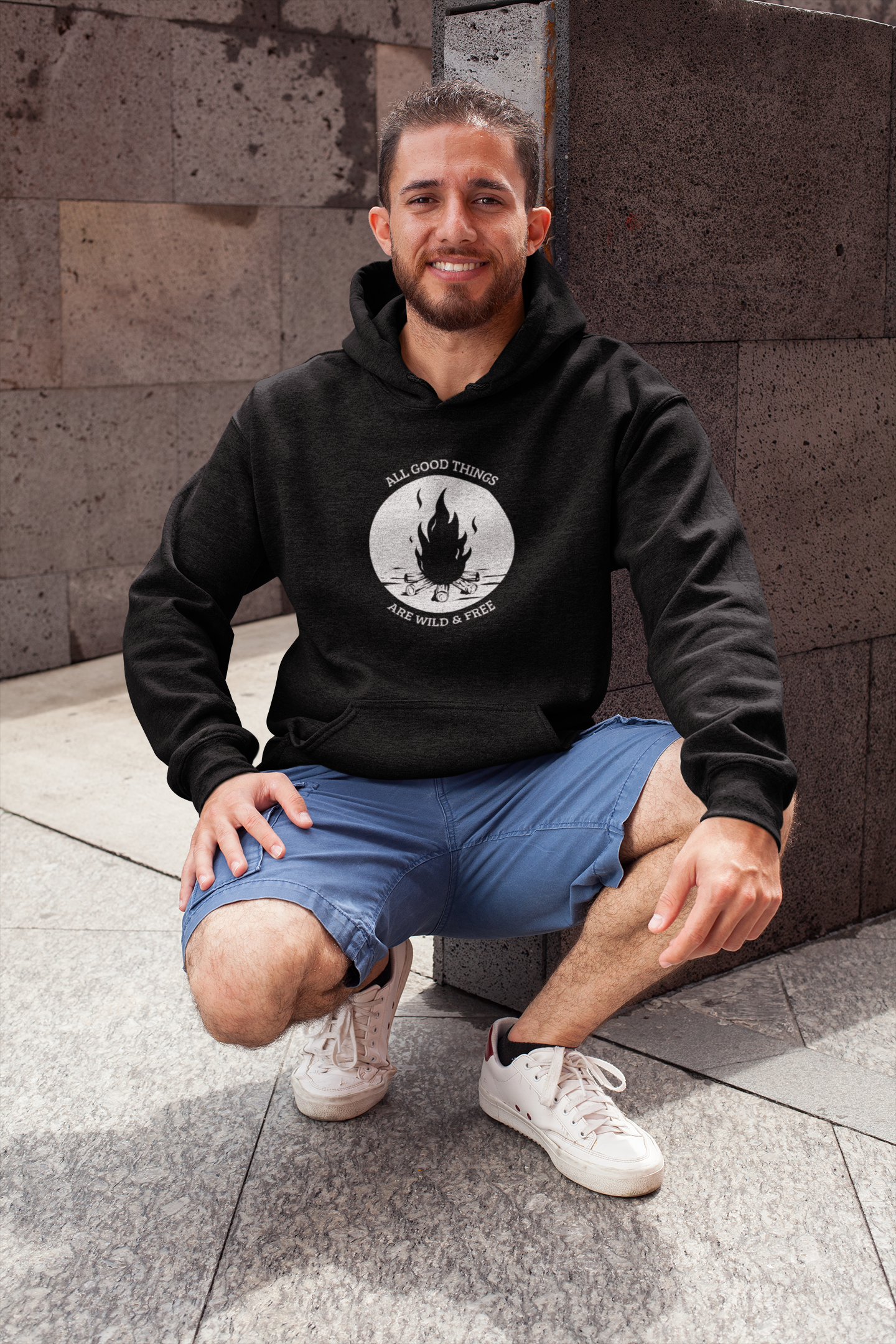 All Good Things Are Wild & Free Men's Travel Hoodie