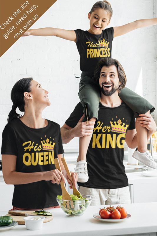 father mother daughter family t shirt best quality family t-shirts King Queen Princess Family T-Shirt online in India - nautunkee.com