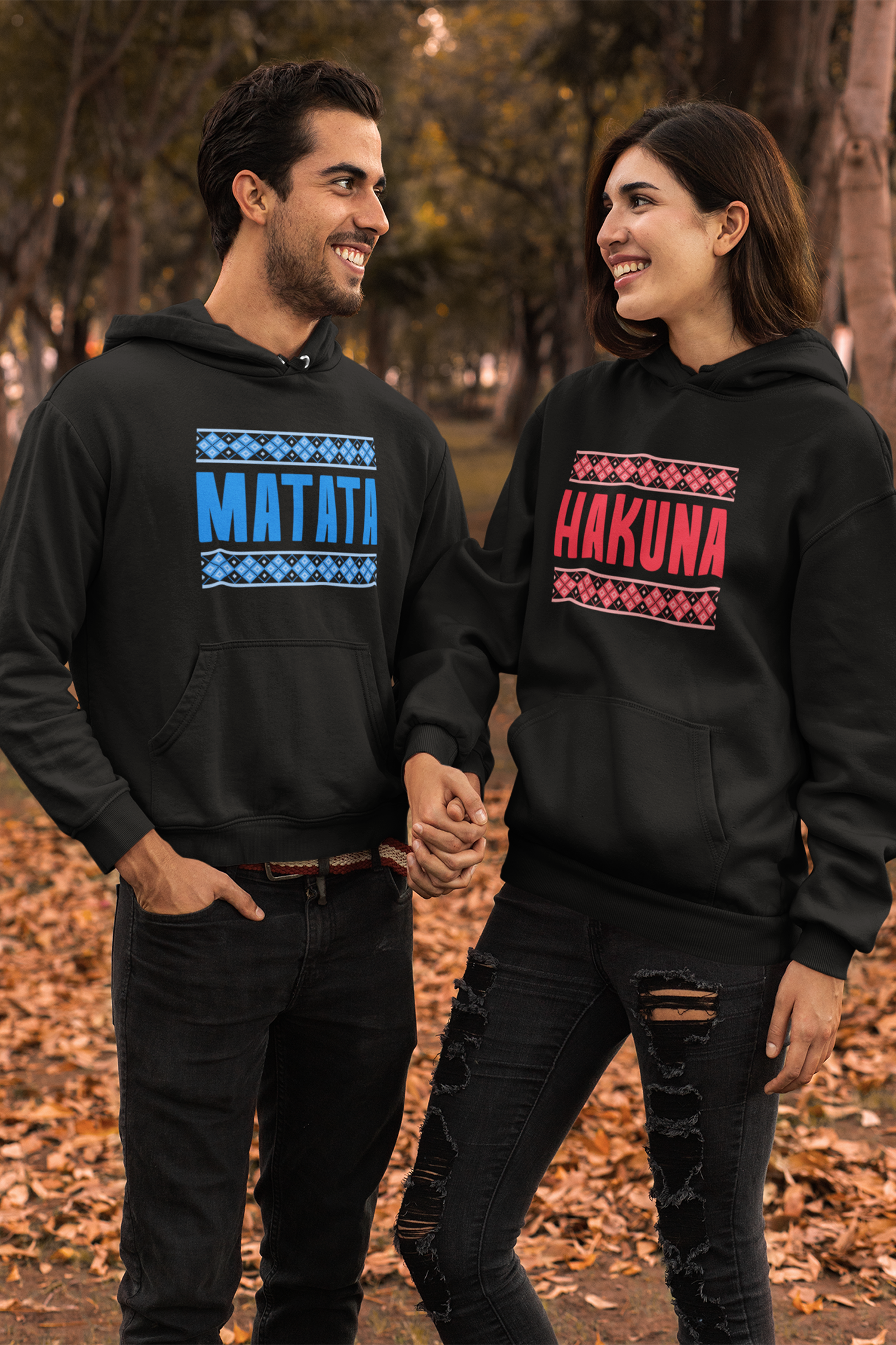 Hakuna Matata Matching Couple Hoodie Black S S1