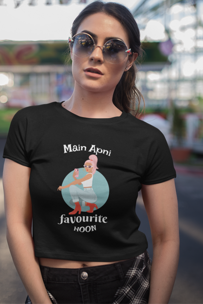 main apni favourite hoon crop top for women - nautunkee.com