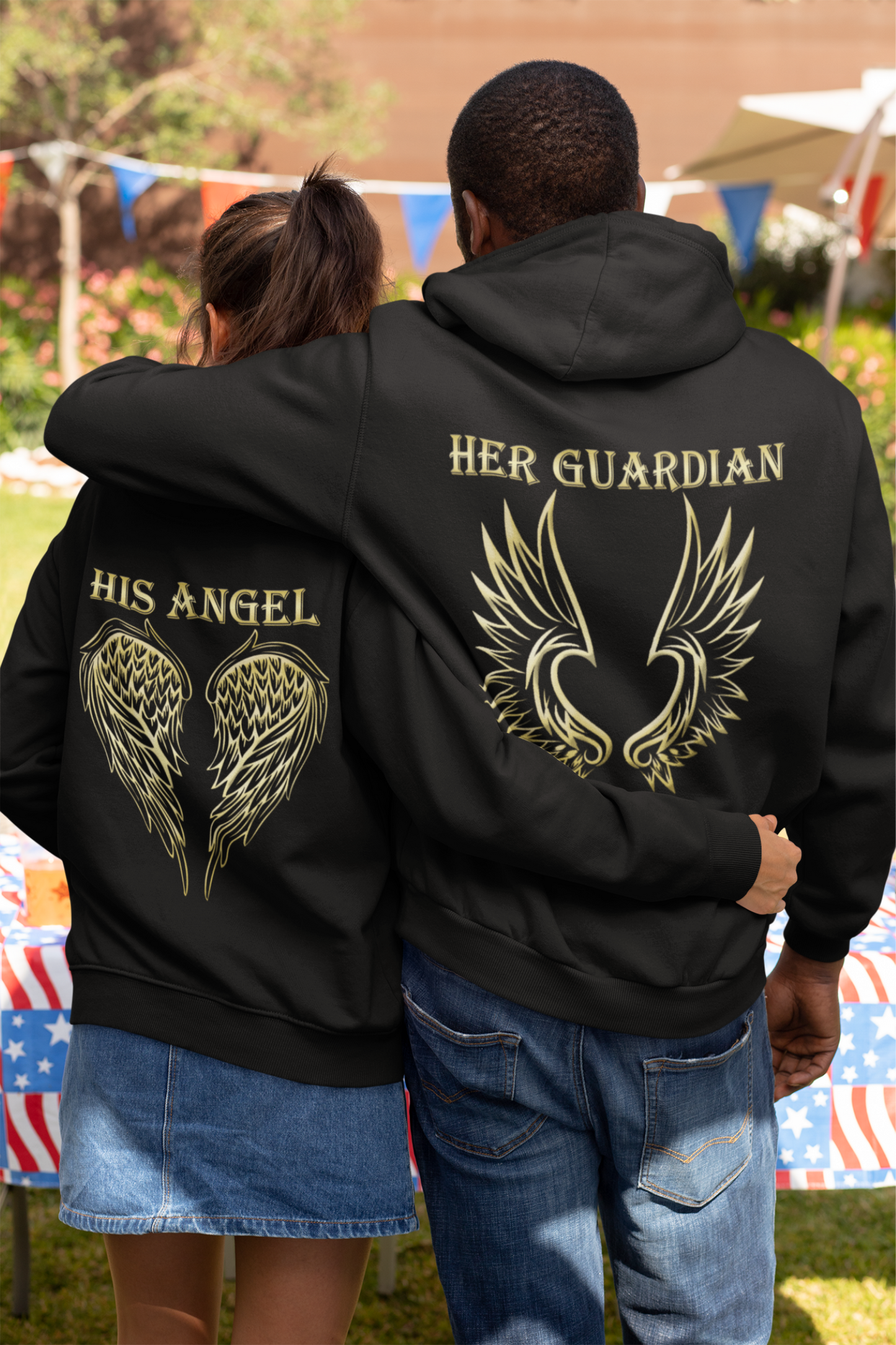 angel guardian Couple Hoodie  - nautunkee.com