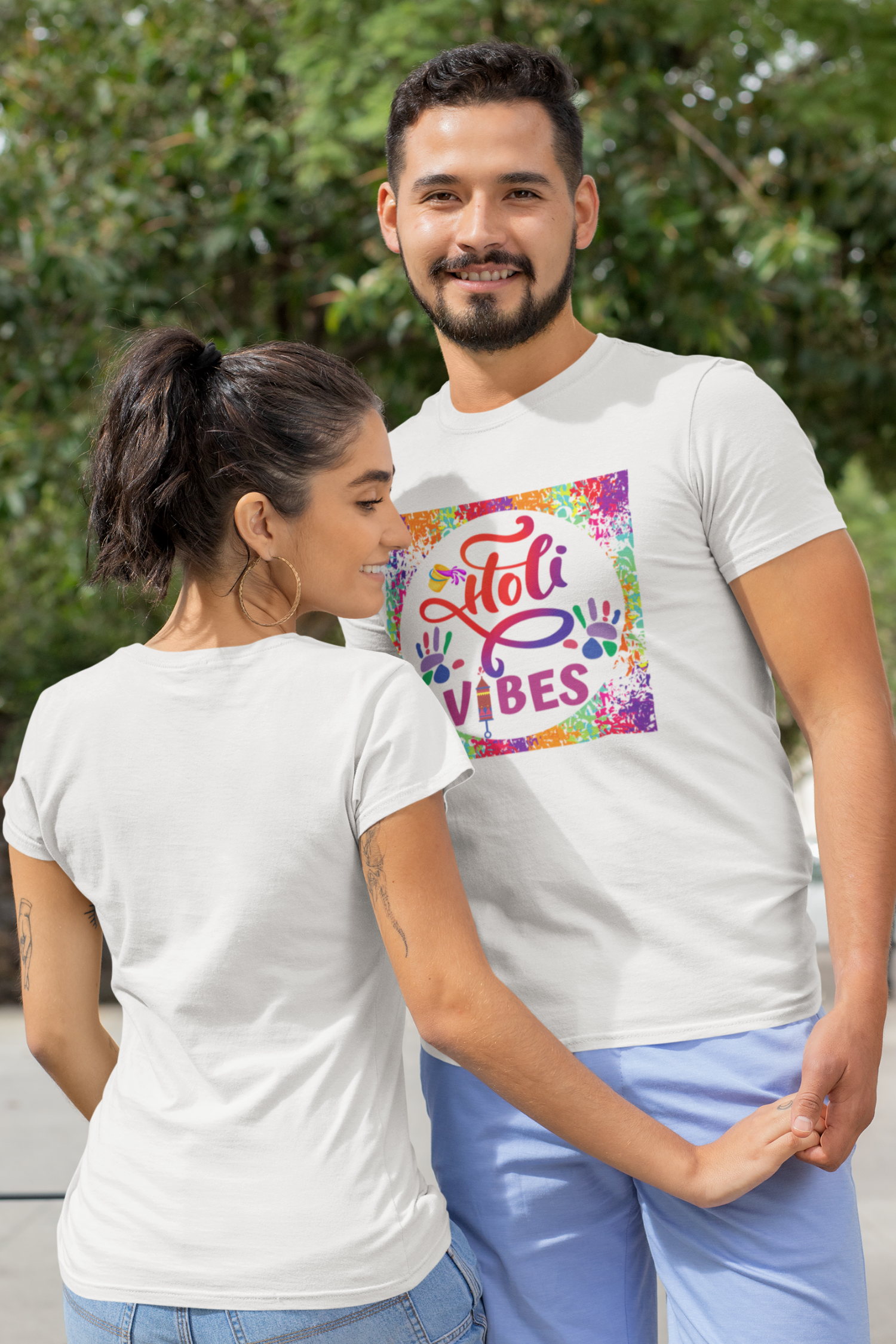 holi t-shirts for couples - nautunkee