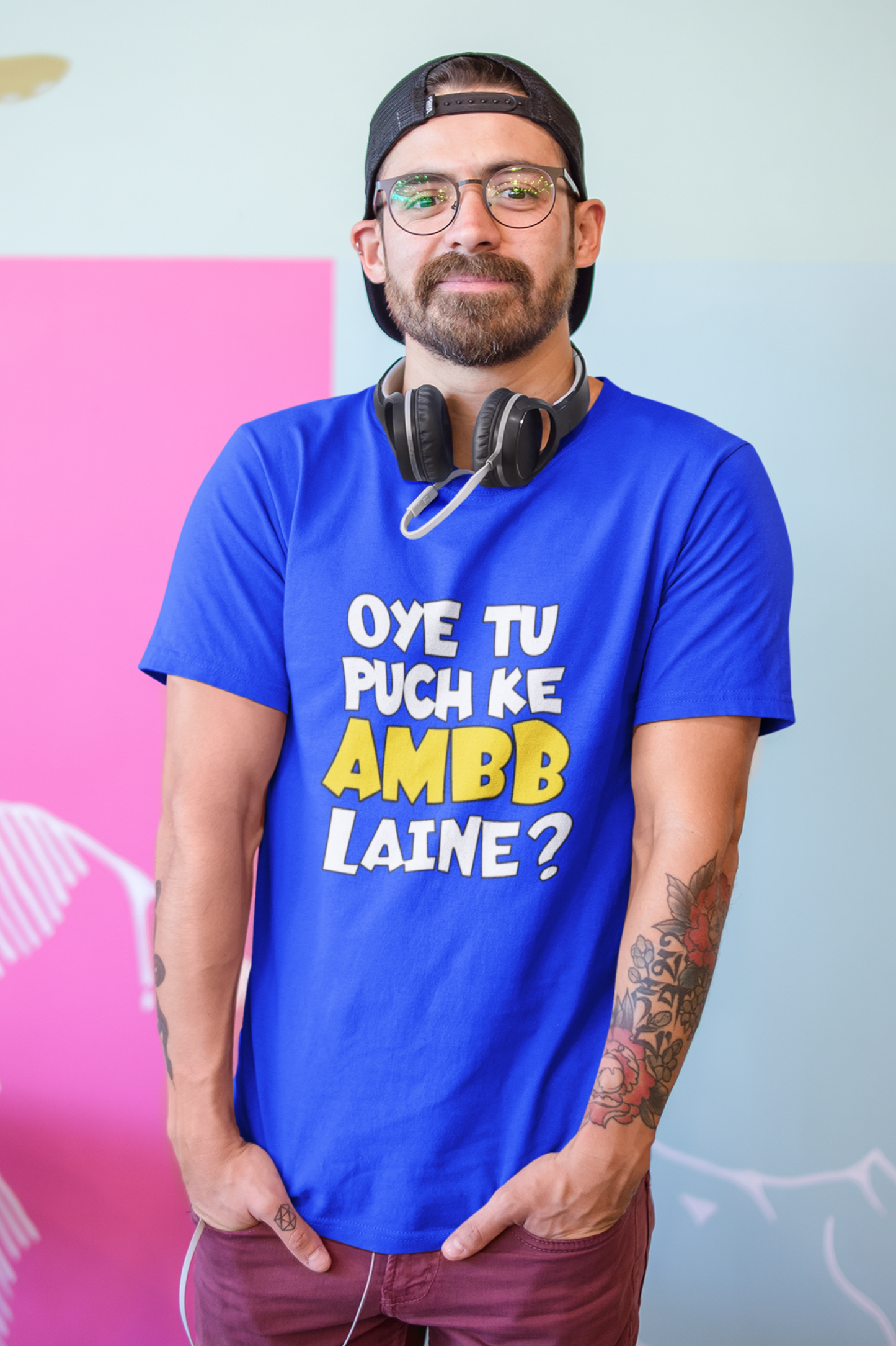 Oye Tu Puch Ke Ambb Laine | Punjabi Slogan Printed T-Shirt For Men
