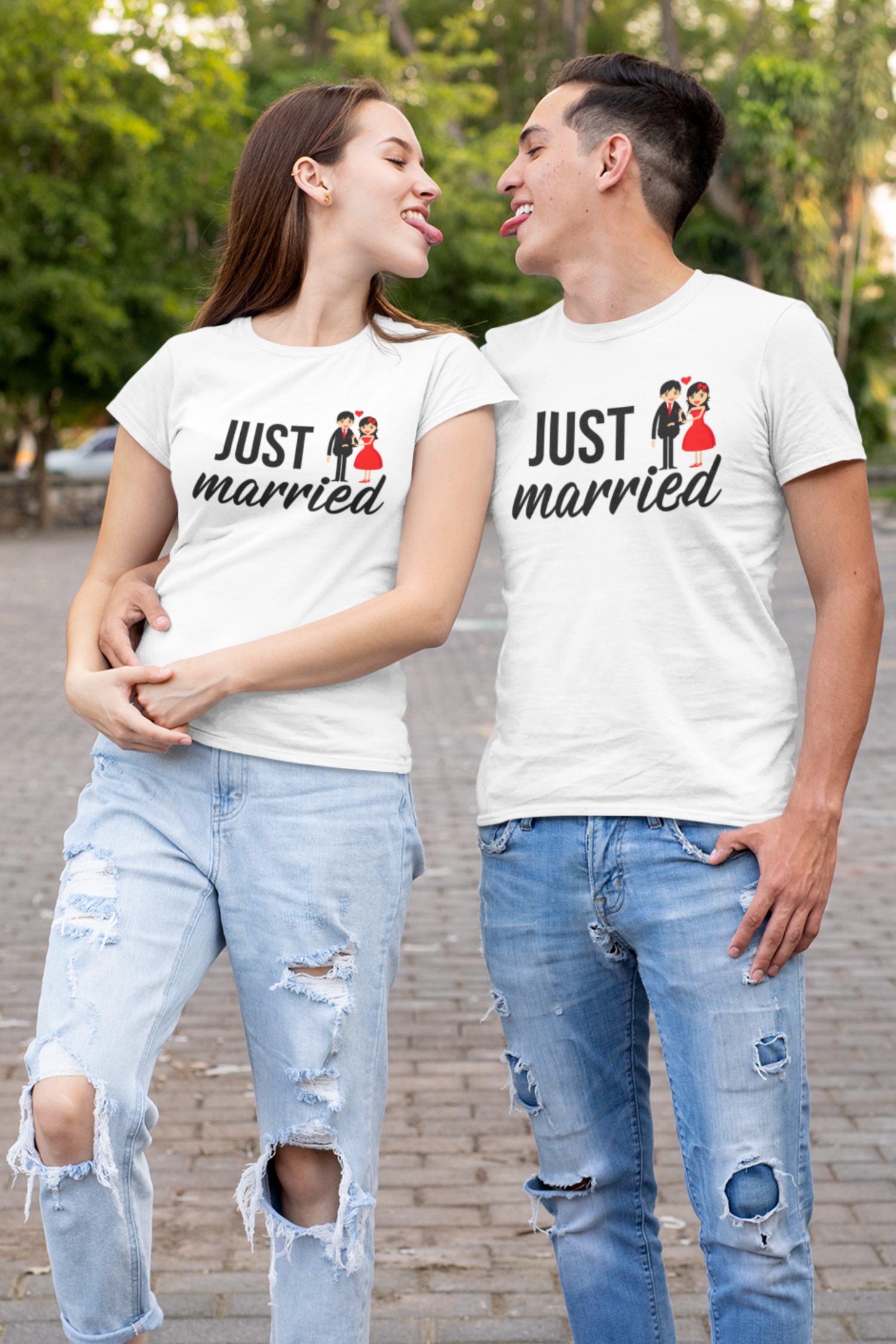 just married couple tshirt for newly weds online in India - nautunkee.com