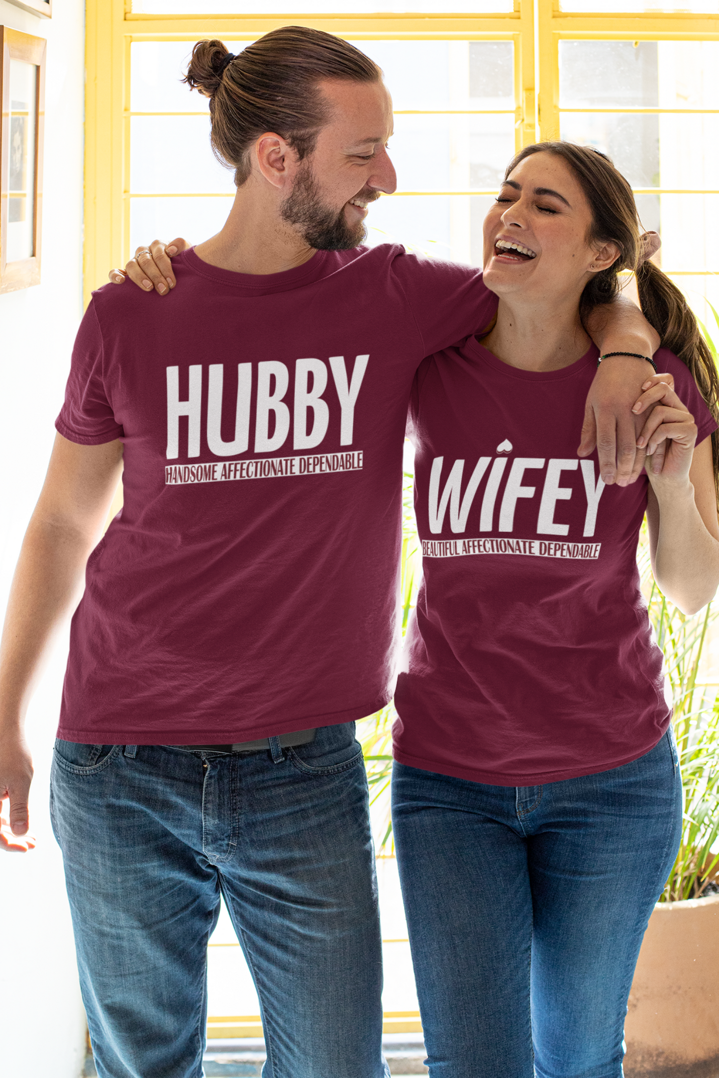 Hubby Wifey Couple T-shirt online in India - nautunkee.com | Valentine's Day gift ideas for hubby and wife