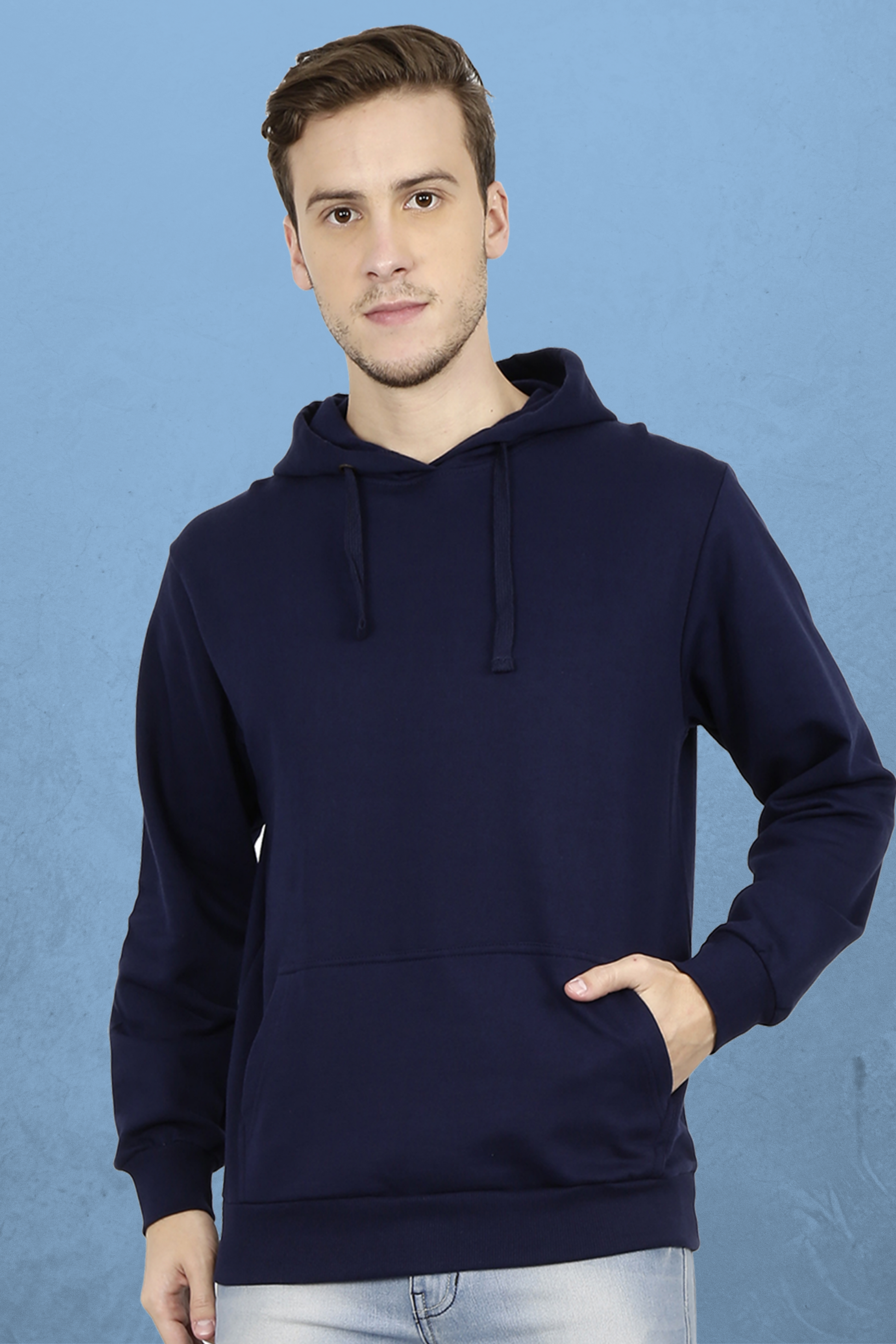 Plain Navy Blue Hoodie For Men Online in India - nautunkee.com