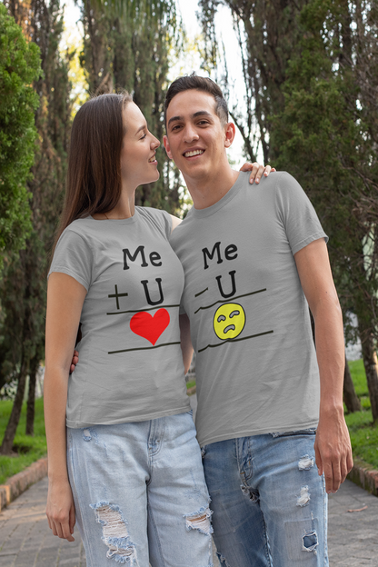 Me+U Me-U Matching Couple T-shirt - nautunkee