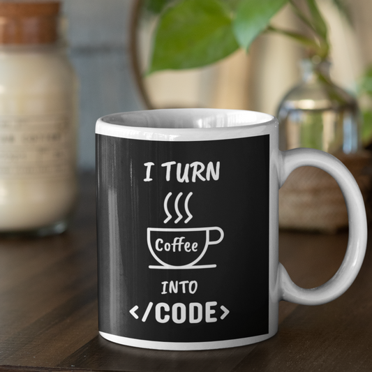 I turn coffee into code | Gift for Software Engineers / Programmers / developers / coders.- nautunkee.com