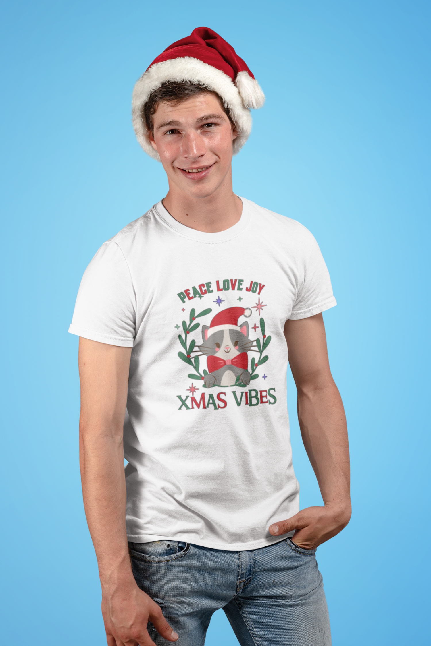 Christmas Vibes Men's T-shirt, merry christmas t-shirt - nautunkee