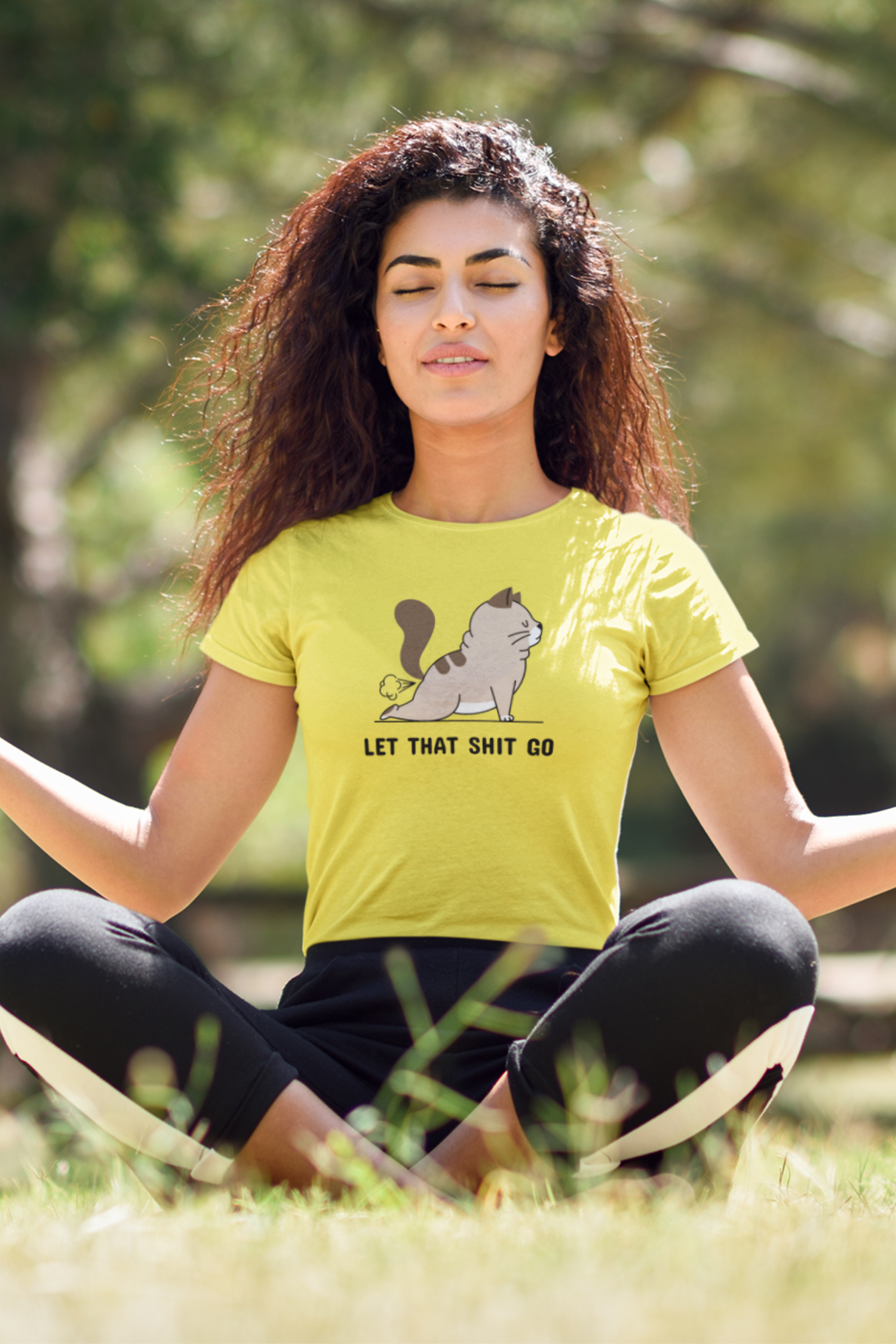 Let That Shit Go Yoga T-Shirt, yoga t-shirts for ladies - nautunkee