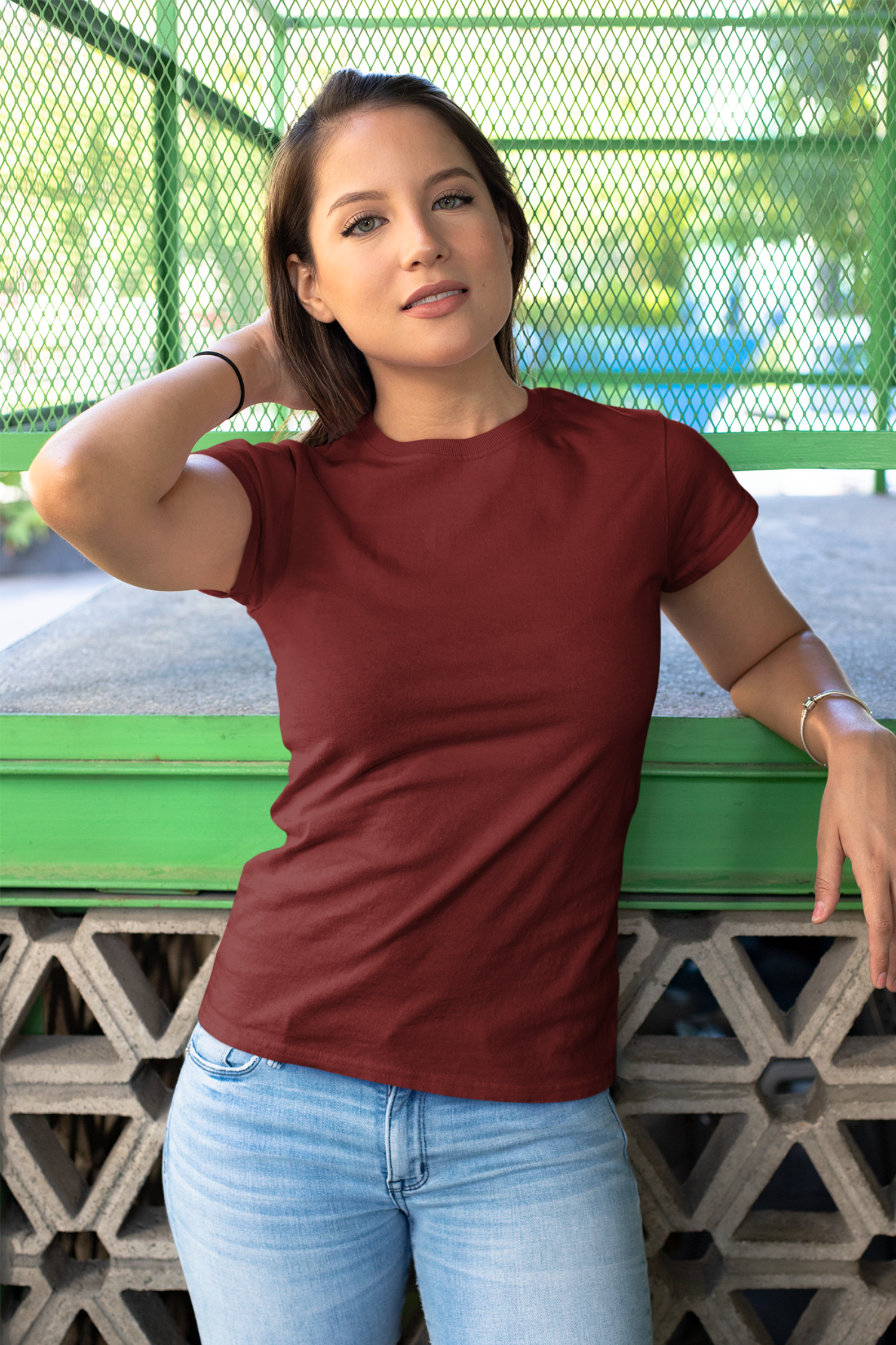 Maroon Crew Neck T-Shirt For Women - nautunkee.com