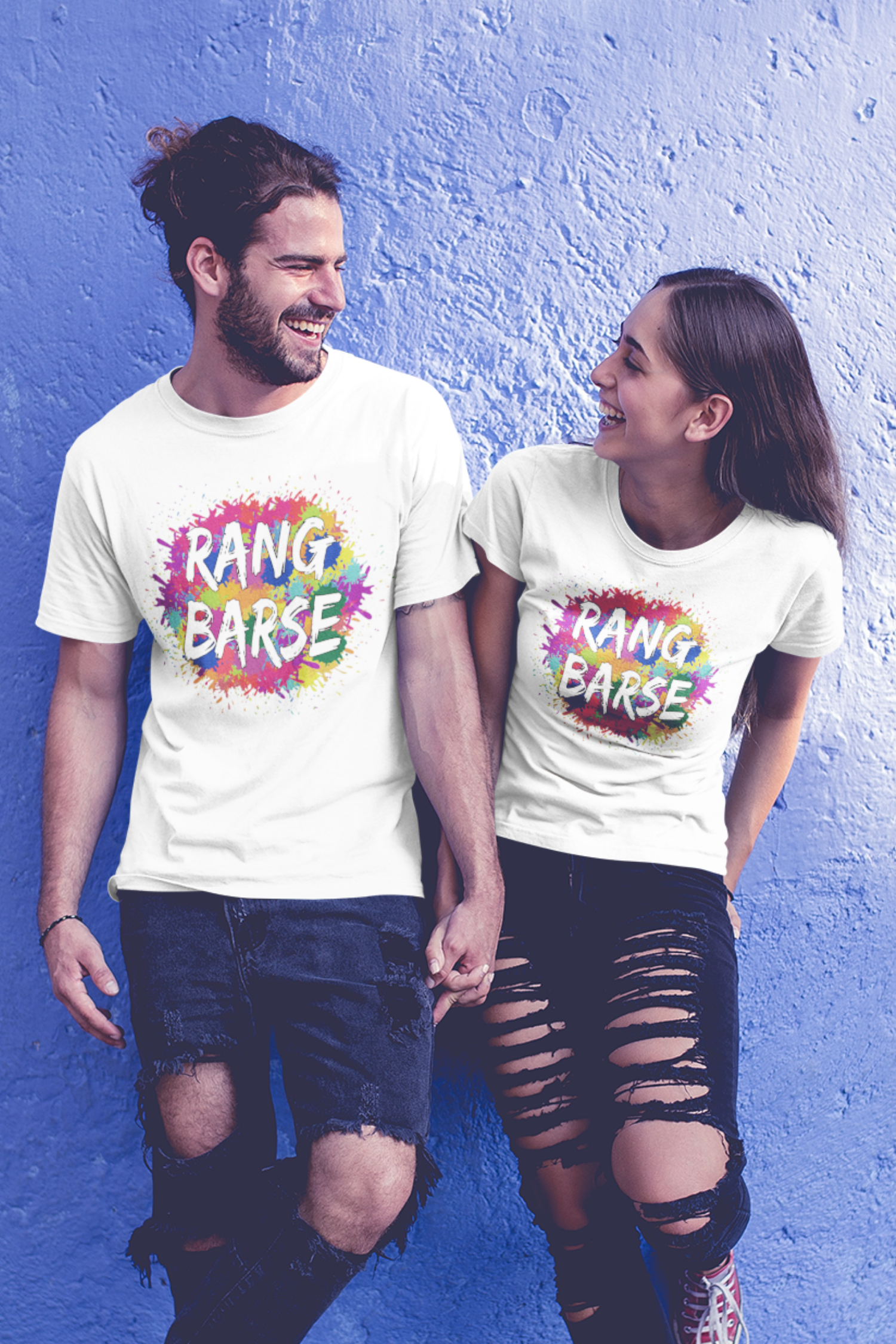 rang barse holi couple t-shirt - nautunkee.com