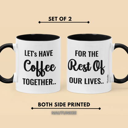 Let's Drink Coffee Together Couple Mugs Set Of 2 | Valentine's Day Gift