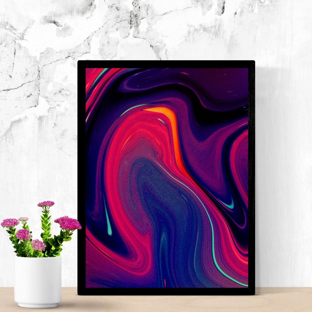 Colorful Abstract Wall Art | A3 Size Framed Wall Decor