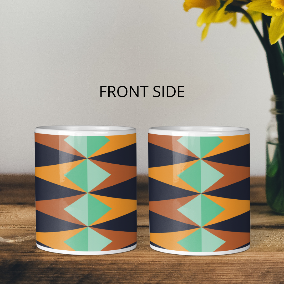Printed Coffee Mugs - Set Of 2