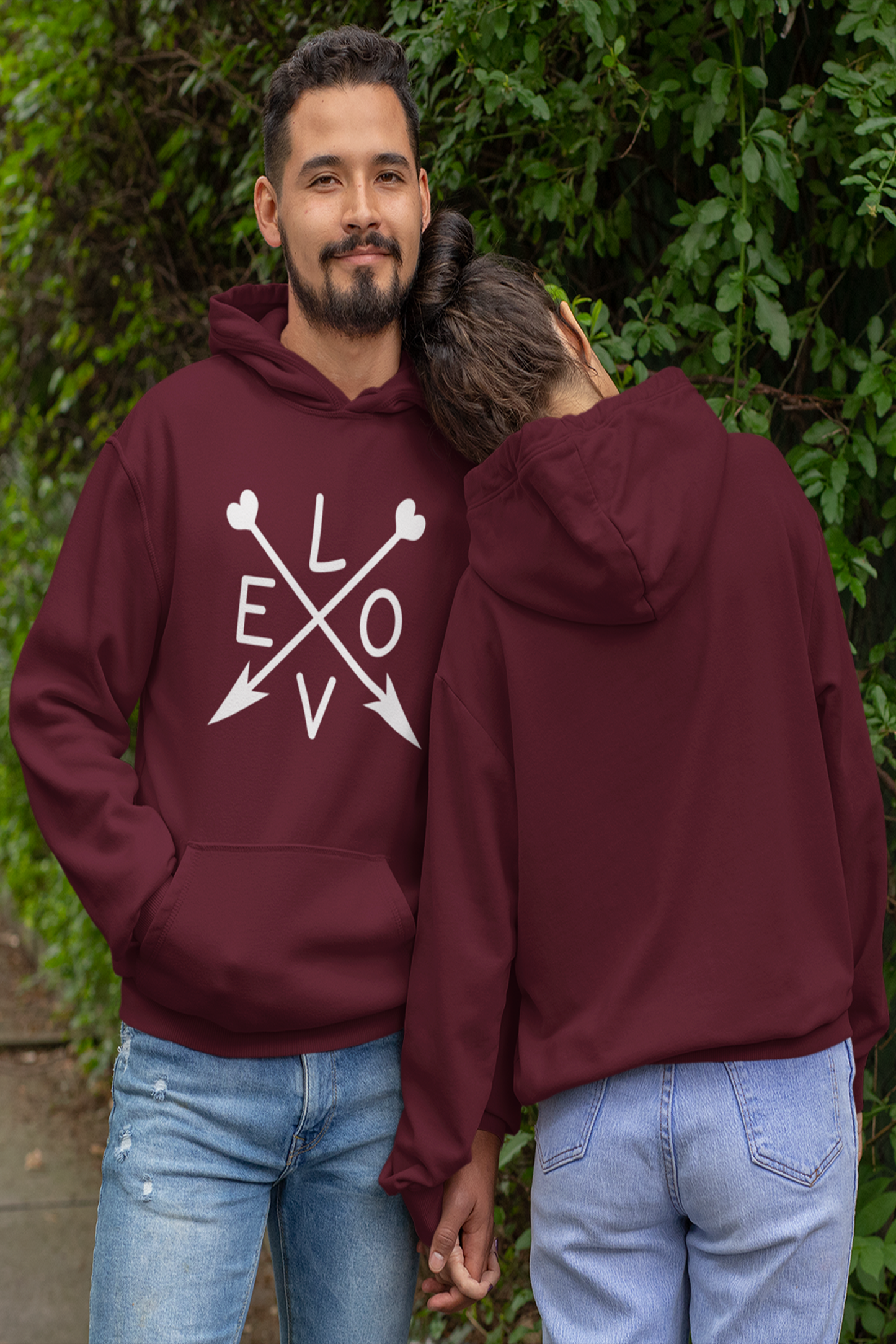 LOVE Printed Matching Couple Hoodie