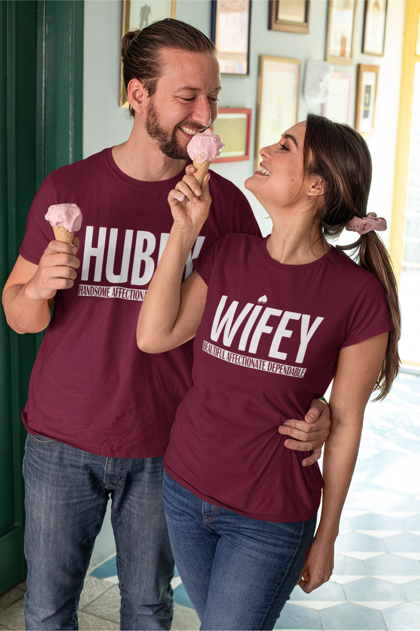 Hubby Wifey Couple T-Shirt