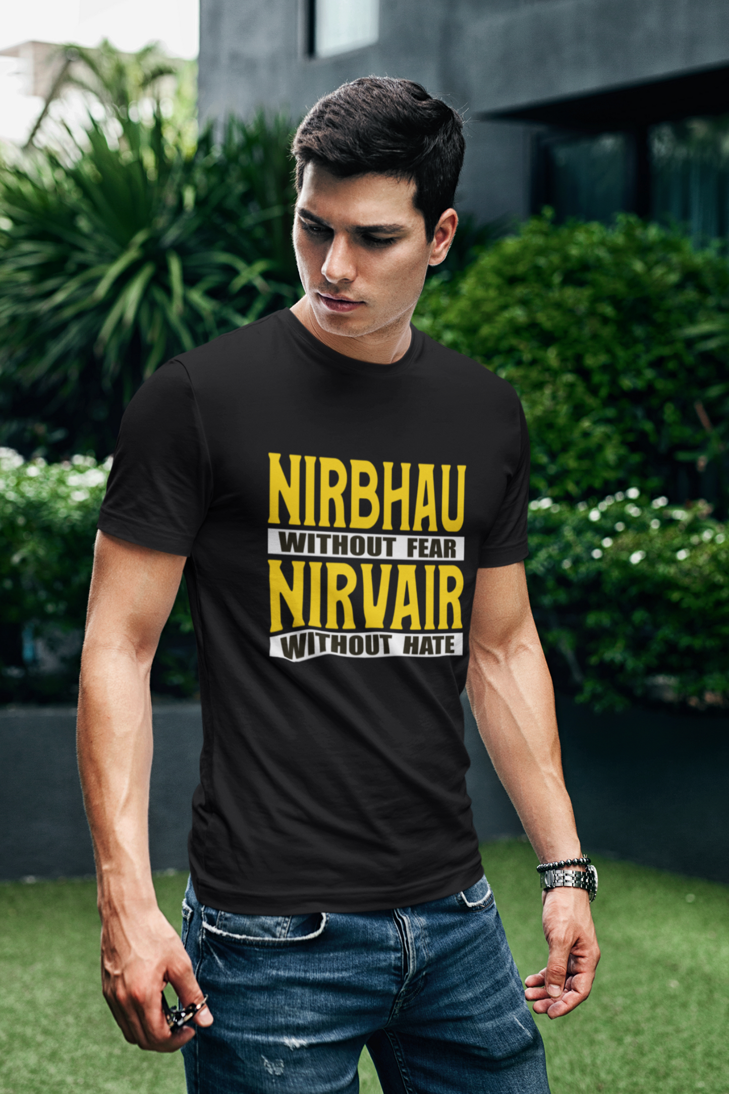 Nirbhau Nirvair Punjabi T-Shirt For Men