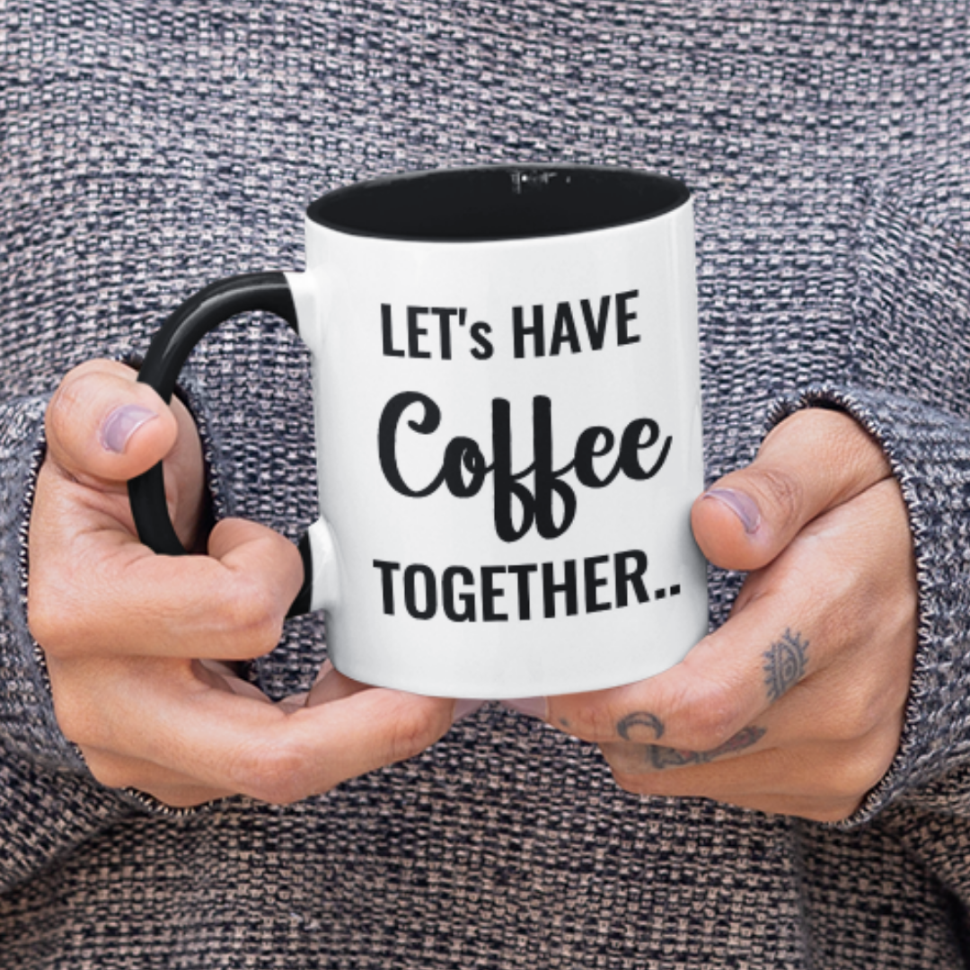 Let's Drink Coffee Together Couple Mugs Set Of 2 | Valentine's Day Gift