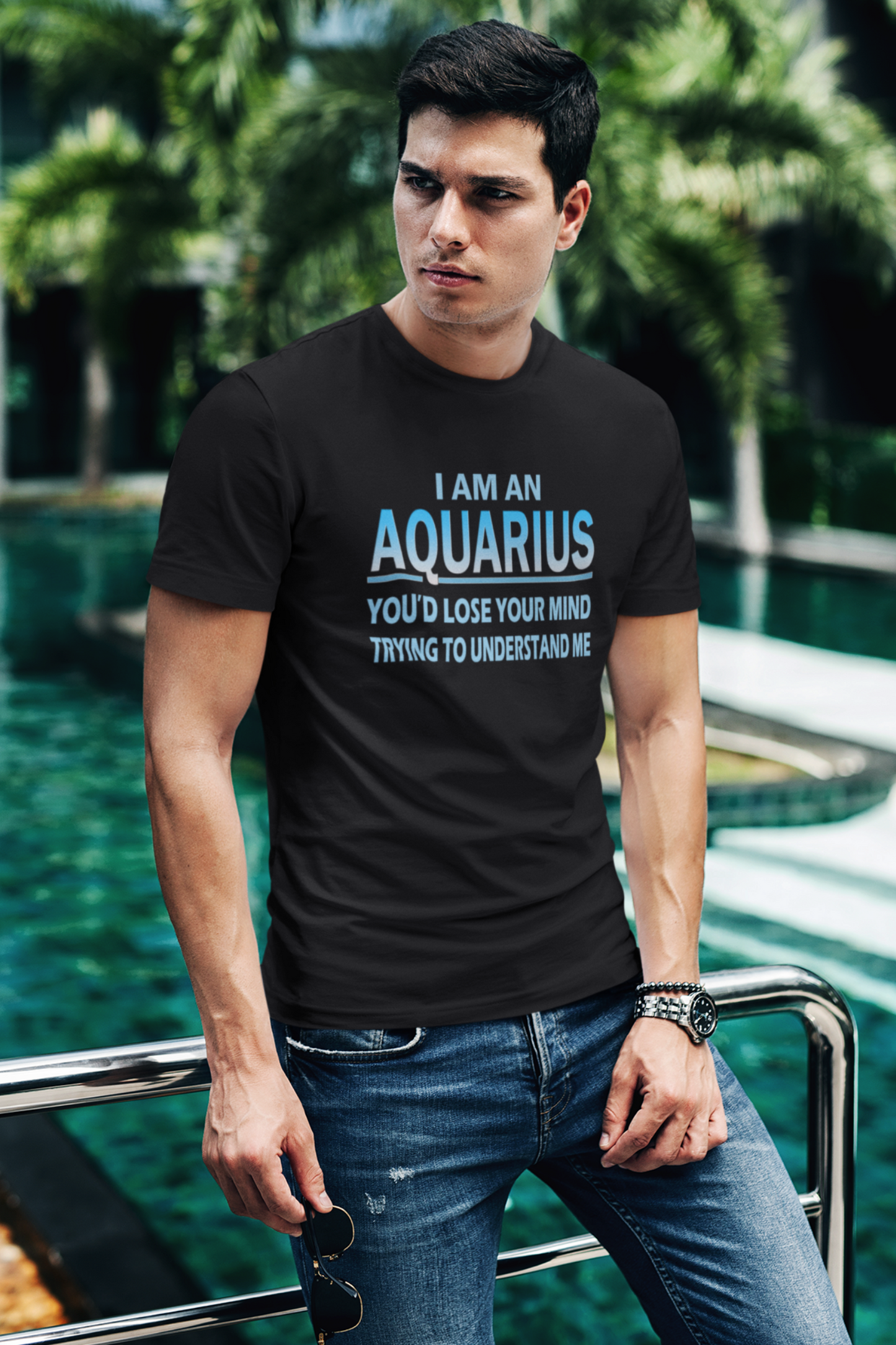 Aquarius Zodiac Men Half Sleeve T-shirt | Birthday Gift For Aquarius Man