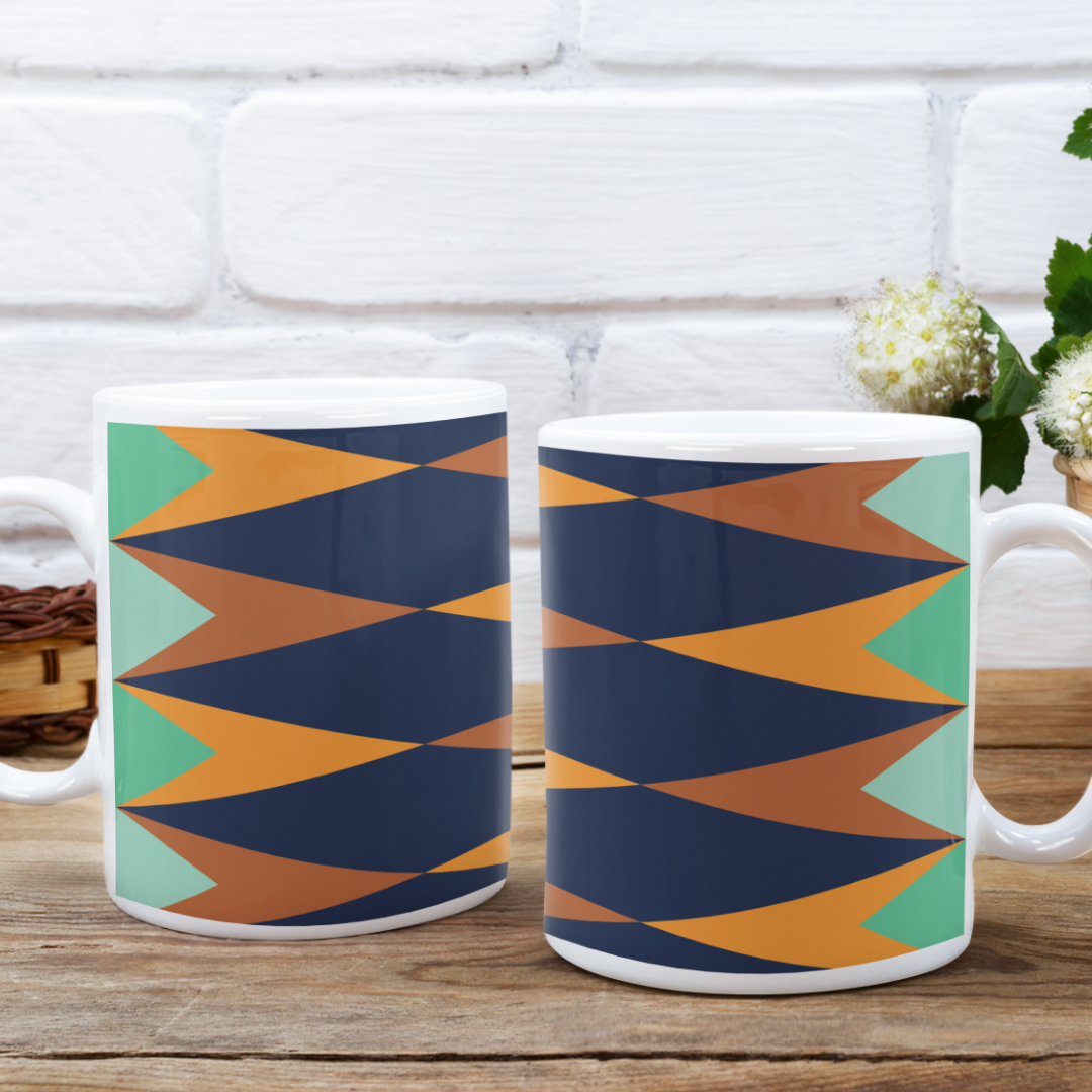 Printed Coffee Mugs - Set Of 2