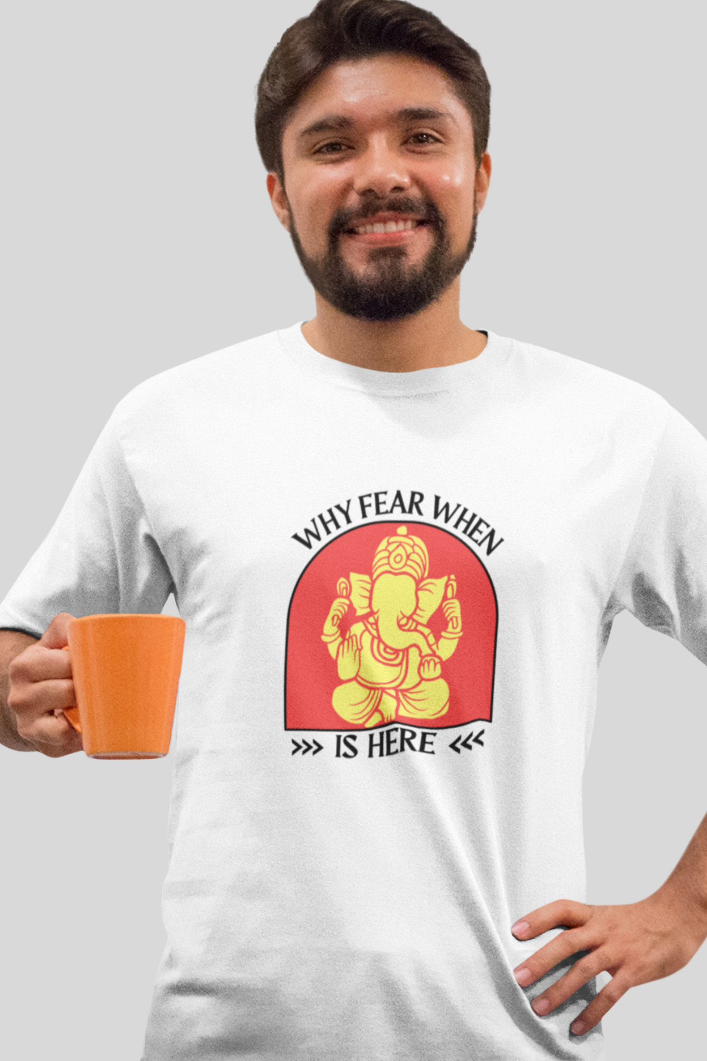 Why fear when Ganesha is here, Ganesh Chaturthi T-Shirt, Ganpati T-shirt 2022 - nautunkee