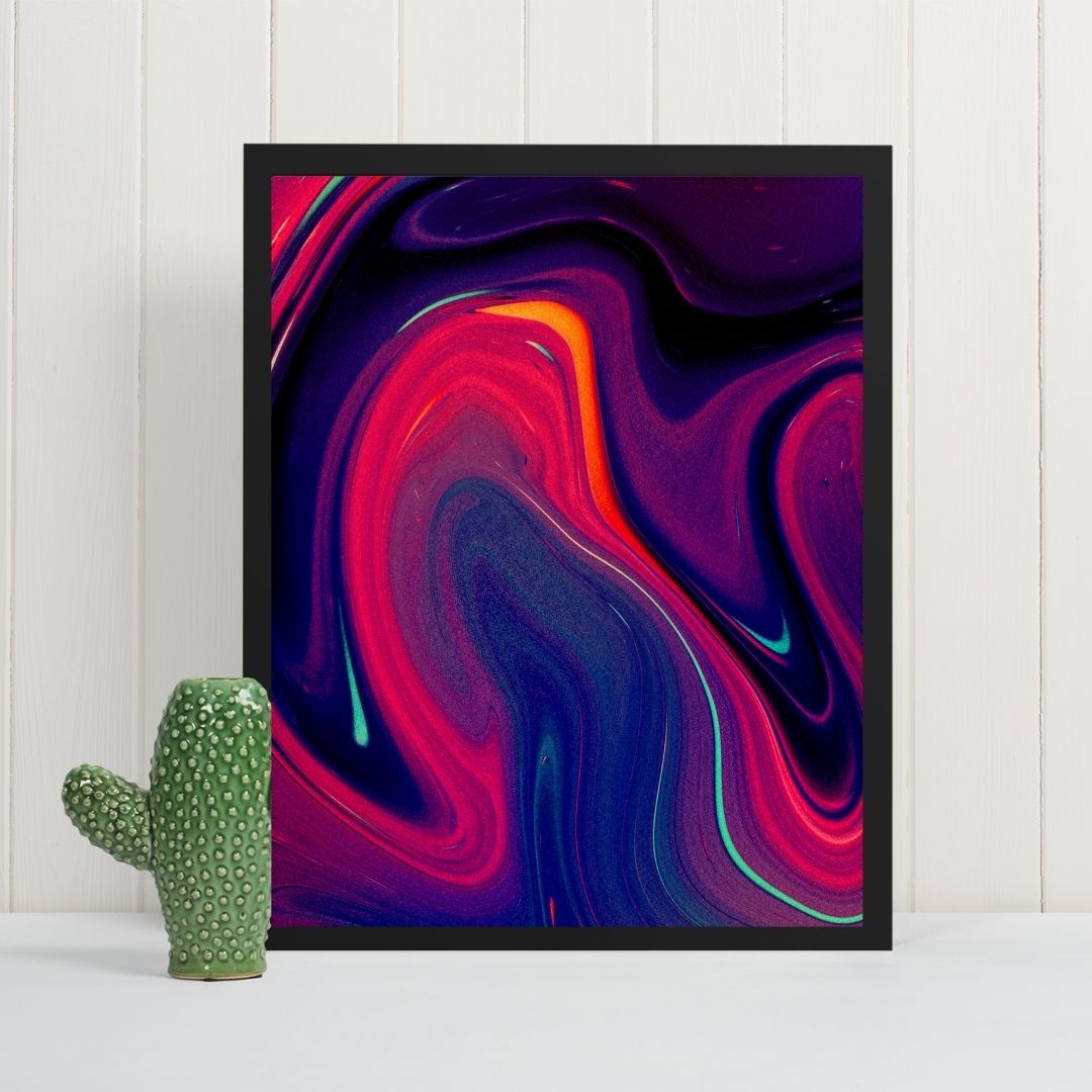 Colorful Abstract Wall Art | A3 Size Framed Wall Decor