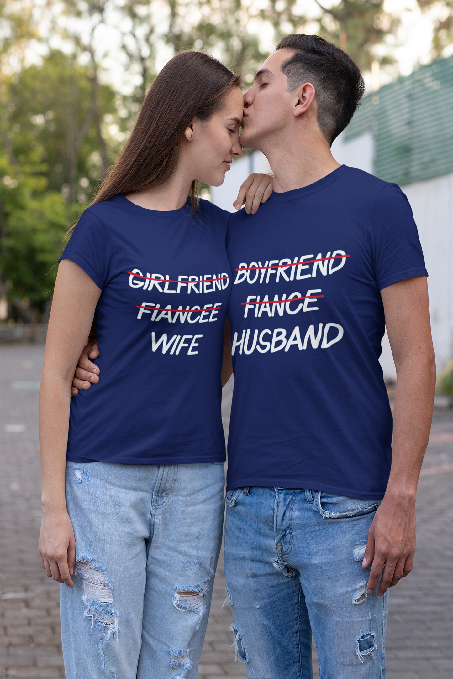 fiance to husband fiancee to wife matching couple tshirt - nautunkee.com