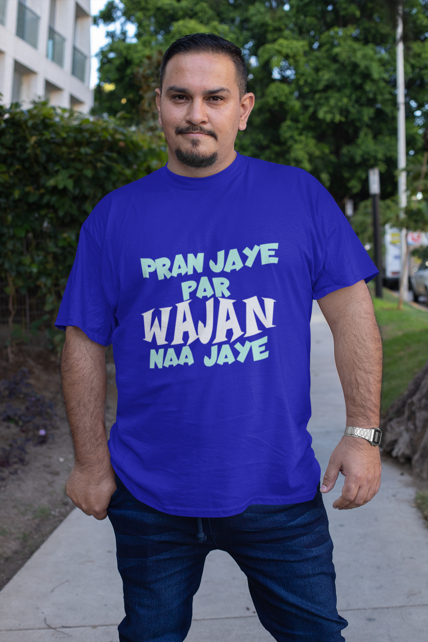 Pran Jaye Par Wajan Naa Jaye | Men Half Sleeve Round Neck T-Shirt